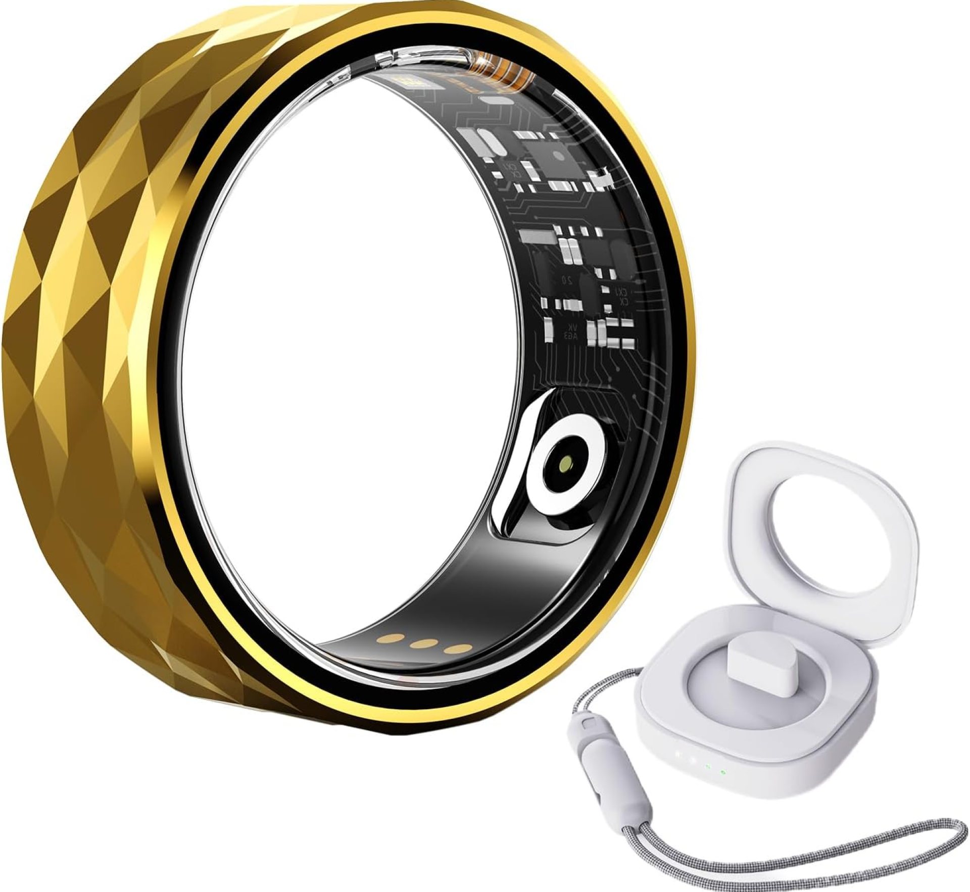 Smart Ring Health Tracker, Anillo Inteligente para Hombre, Health Rings for Men & Women, Waterproof Fitness Tracker (Rhombus Gold, 10#) Smart Ring Health Tracker, Anillo Inteligente para Hombre, Health Rings for Men & Women, Waterproof Fitness Tracker (Rhombus Gold, 10#)