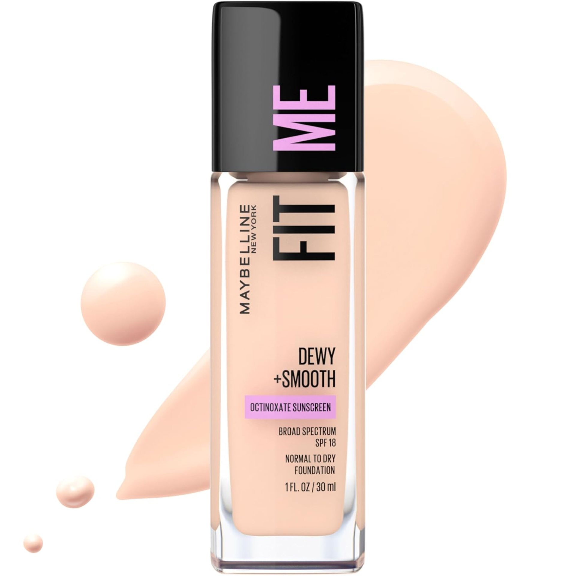 Maybelline Fit Me Dewy + Smooth Liquid Foundation Makeup, Fair Ivory, 1 Count (Packaging May Vary) Maybelline Fit Me Dewy + Smooth Liquid Foundation Makeup, Fair Ivory, 1 Count (Packaging May Vary)