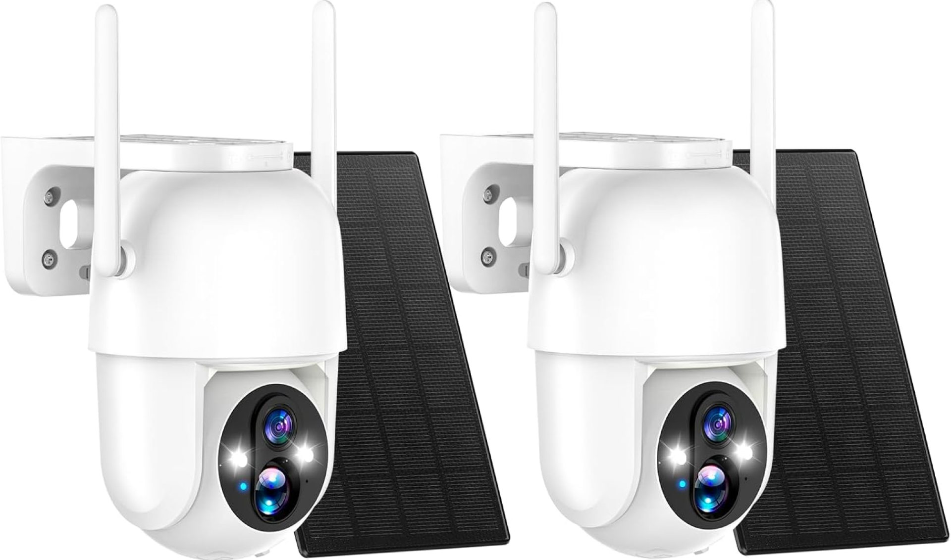 2Packs Solar Security Outdoor WiFi Camera, Pan Tilt 355° View IP65 Waterproof Rechargeable Wireless Battery Powered 2K 3MP PTZ Camera with PIR, Color Night Vision,2-Way Talk, 4dbi Antenna 2Packs Solar Security Outdoor WiFi Camera, Pan Tilt 355° View IP65 Waterproof Rechargeable Wireless Battery Powered 2K 3MP PTZ Camera with PIR, Color Night Vision,2-Way Talk, 4dbi Antenna