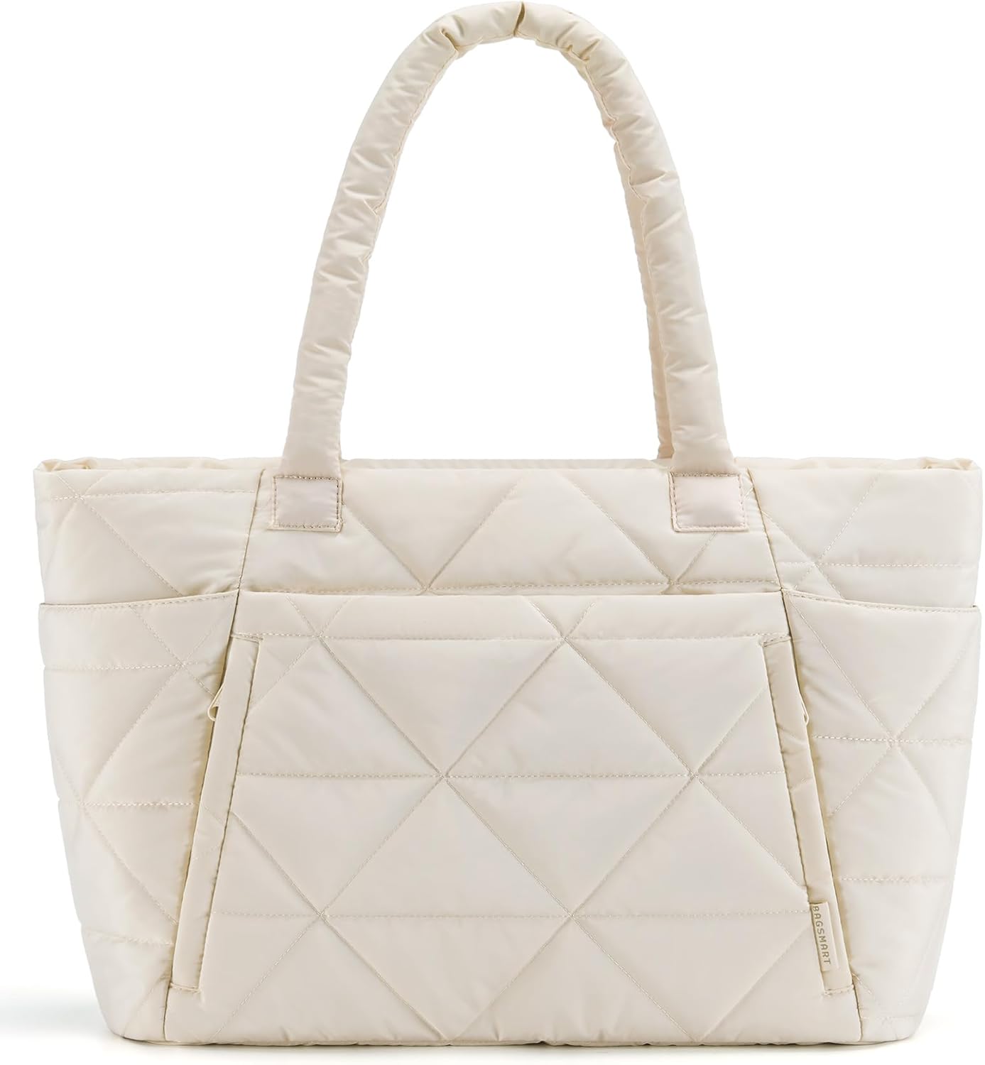 BAGSMART Tote Bag for Women, Puffy Tote Bag with Zipper, Large Quilted Shoulder Bag with Compartments for Travel, Work, Gym BAGSMART Tote Bag for Women, Puffy Tote Bag with Zipper, Large Quilted Shoulder Bag with Compartments for Travel, Work, Gym