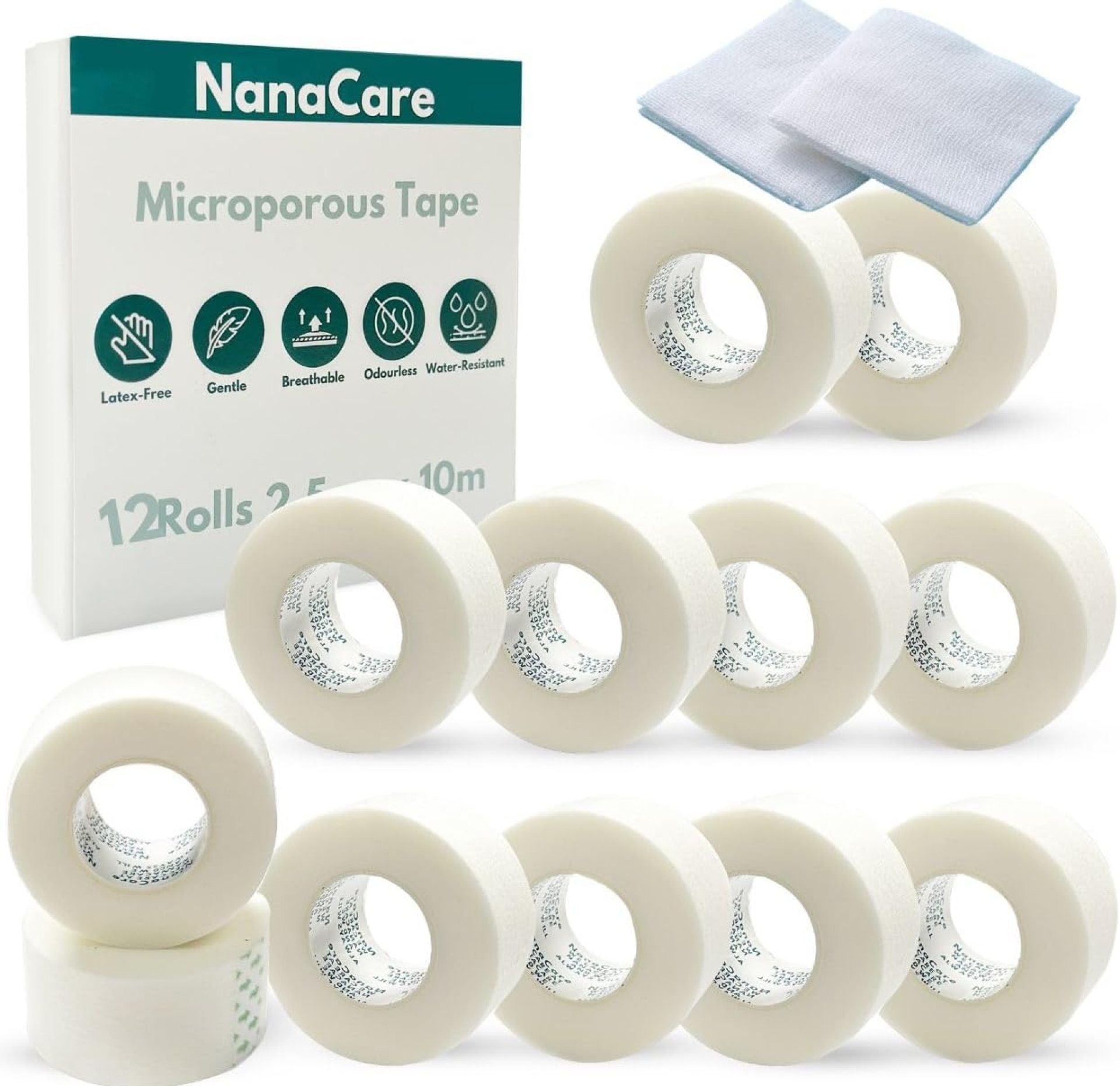 Paper Surgical Tape 1″ x 11yd +10pc Gauze Pads| 12 Rolls Microporous Micropore Tape | Medical Tape for Skin,Dressings,Face,Wound Care| First Aid Bandage Tape for Sensitive Skin Paper Surgical Tape 1″ x 11yd +10pc Gauze Pads| 12 Rolls Microporous Micropore Tape | Medical Tape for Skin,Dressings,Face,Wound Care| First Aid Bandage Tape for Sensitive Skin