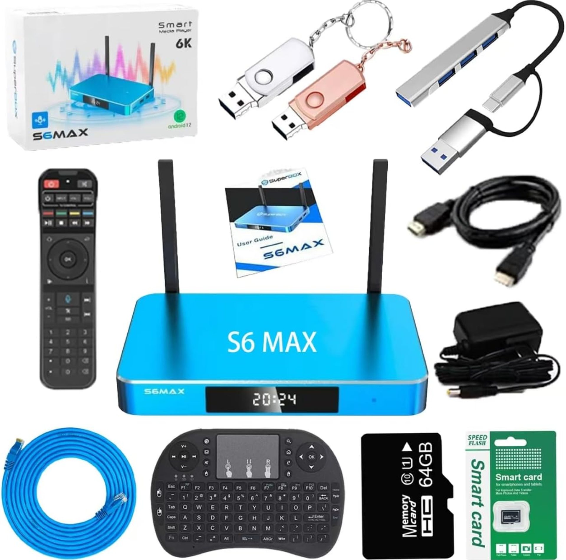 S6 Max S6 Ultra S6 Pro 2025 Fully Loaded 6K Ultra HD with Voice Control HDMI Cable Power Supply TF Card USB Flash Driver Manual Instruction(4+64) S6 Max S6 Ultra S6 Pro 2025 Fully Loaded 6K Ultra HD with Voice Control HDMI Cable Power Supply TF Card USB Flash Driver Manual Instruction(4+64)