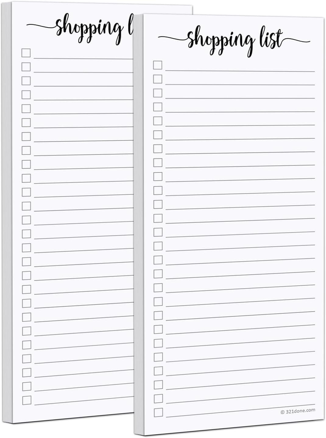 321Done 2-Pack Slim Shopping List Notepad, Made in USA – 3.7×8.5, College Ruled, Minimalist Stylish Handheld Grocery List, Store, Market, Pad for Planning, Organizing, Meal Prep – 50 Sheets per Pad 321Done 2-Pack Slim Shopping List Notepad, Made in USA – 3.7×8.5, College Ruled, Minimalist Stylish Handheld Grocery List, Store, Market, Pad for Planning, Organizing, Meal Prep – 50 Sheets per Pad
