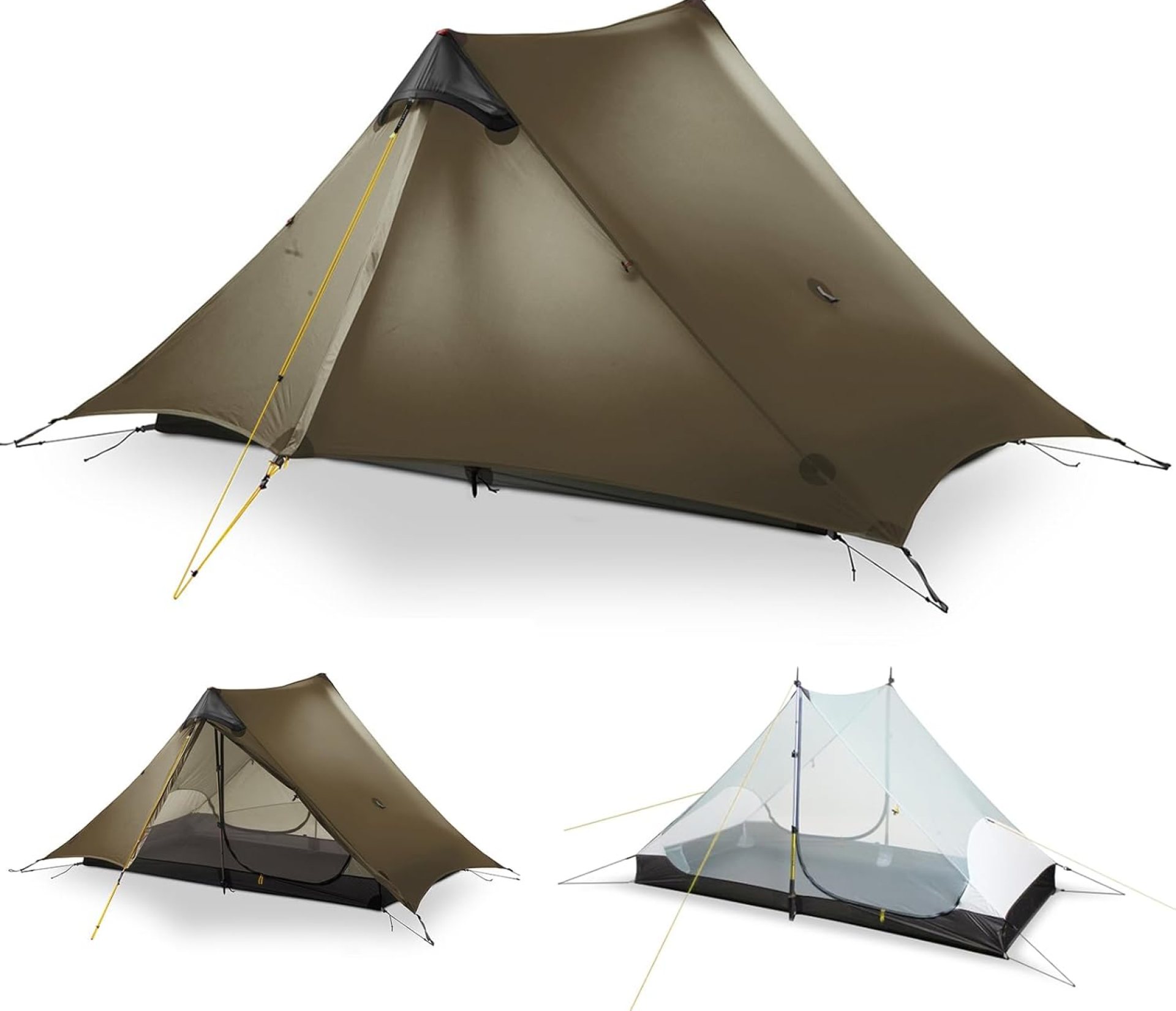 LANSHAN Ultralight Tent 3-Season Backpacking Tent for 1-Person or 2-Person Camping, Trekking, Kayaking, Climbing, Hiking LANSHAN Ultralight Tent 3-Season Backpacking Tent for 1-Person or 2-Person Camping, Trekking, Kayaking, Climbing, Hiking