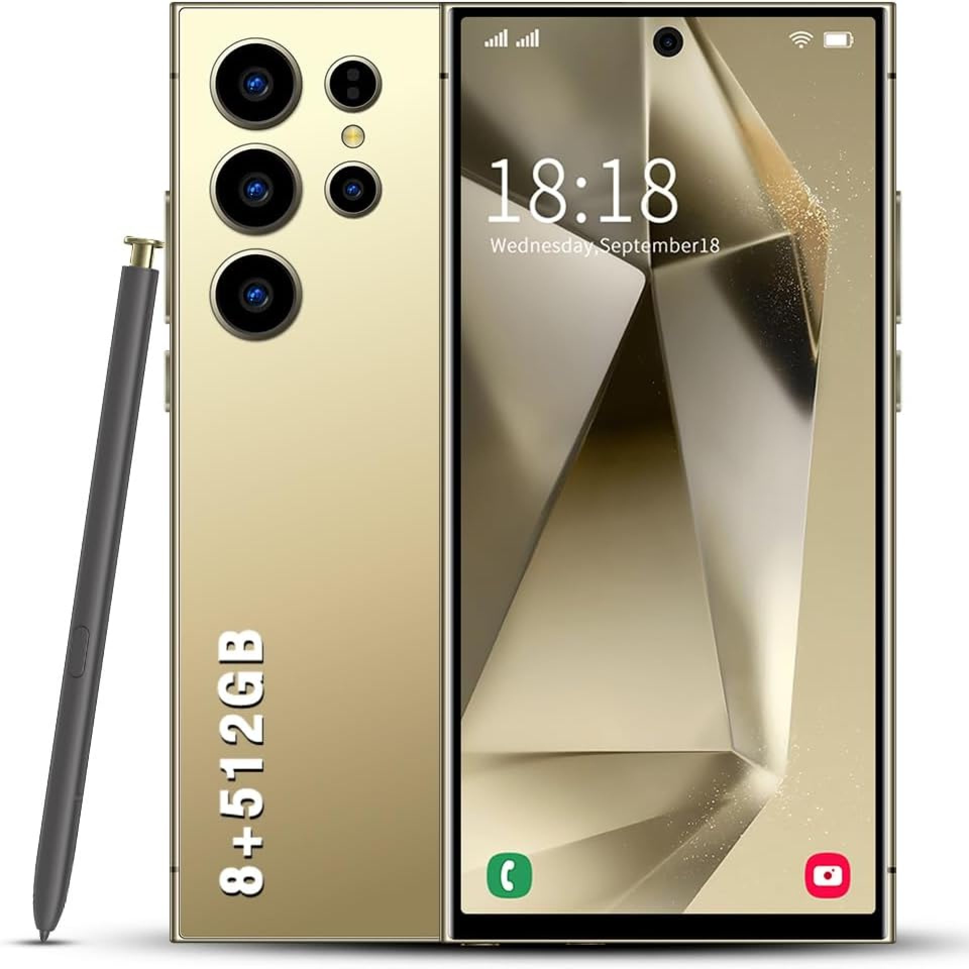 W24 Ultra Cell Phone,6.8″,5G Unlocked Android,Cell Phone with S Pen,8GB+512GB Smartphone, Latest 10 Core CPU,72MP+108MP Zoom Camera,8000mAh Long Battery Life, Face ID/Dual SIM Phone (Titanium Yellow) W24 Ultra Cell Phone,6.8″,5G Unlocked Android,Cell Phone with S Pen,8GB+512GB Smartphone, Latest 10 Core CPU,72MP+108MP Zoom Camera,8000mAh Long Battery Life, Face ID/Dual SIM Phone (Titanium Yellow)