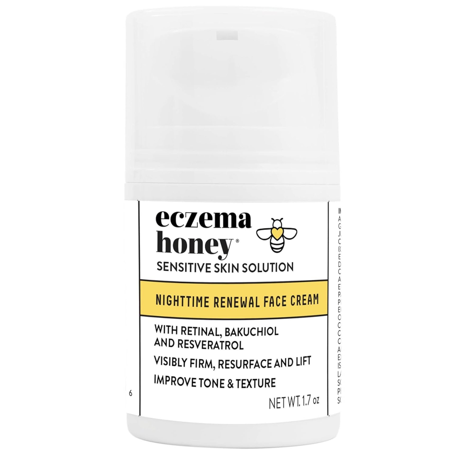 ECZEMA HONEY Concentrated Nighttime Renewal Face Cream – Anti Aging Skin Care Products – Unscented Face Moisturizer for Eczema, Dry & Sensitive Skin (1.7 Oz) ECZEMA HONEY Concentrated Nighttime Renewal Face Cream – Anti Aging Skin Care Products – Unscented Face Moisturizer for Eczema, Dry & Sensitive Skin (1.7 Oz)