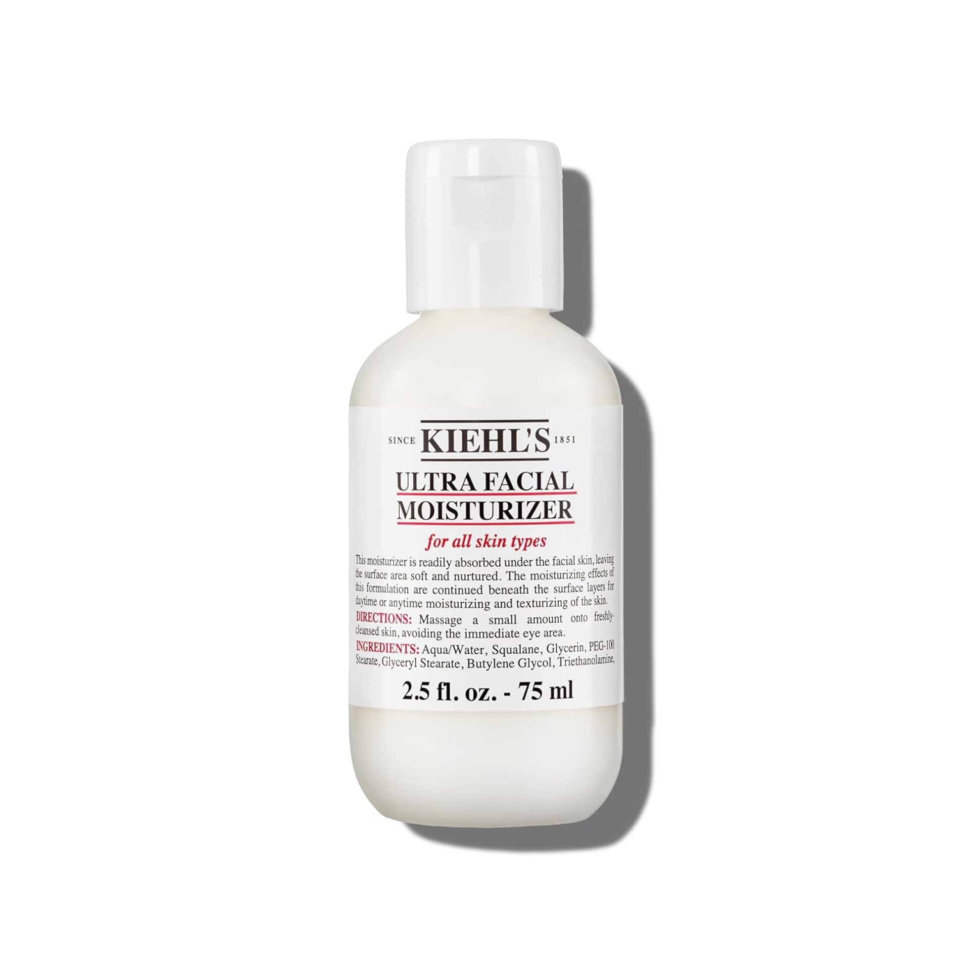 Kiehl’s Ultra Facial Moisturizer, for Easy Daily Hydration, Infused with Squalane and Glycerin, Replenishes Moisture Barrier and Softens Skin, Suitable for All Skin Types, Fragrance-Free Kiehl’s Ultra Facial Moisturizer, for Easy Daily Hydration, Infused with Squalane and Glycerin, Replenishes Moisture Barrier and Softens Skin, Suitable for All Skin Types, Fragrance-Free