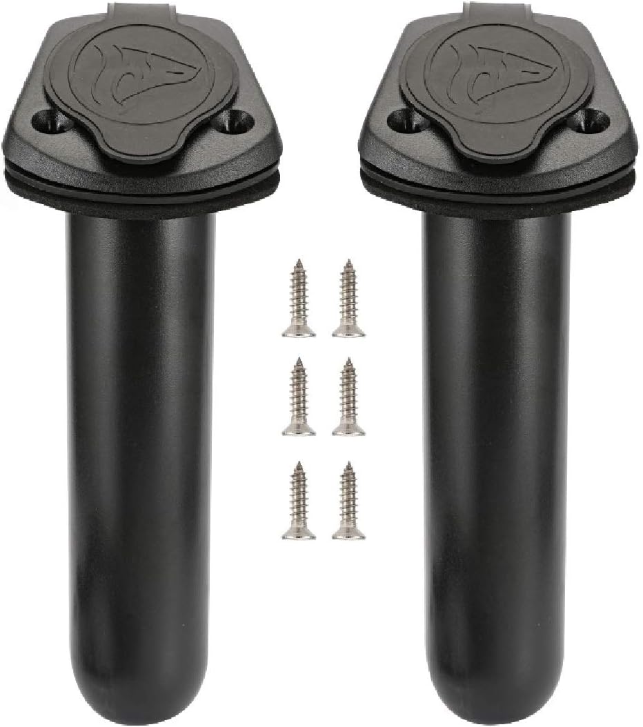 2 Pcs Kayak Deck Plastic Flush Mount Fishing Boat Rod Holders and Cap Cover, Fishing Tackle Accessory Tool 2 Pcs Kayak Deck Plastic Flush Mount Fishing Boat Rod Holders and Cap Cover, Fishing Tackle Accessory Tool