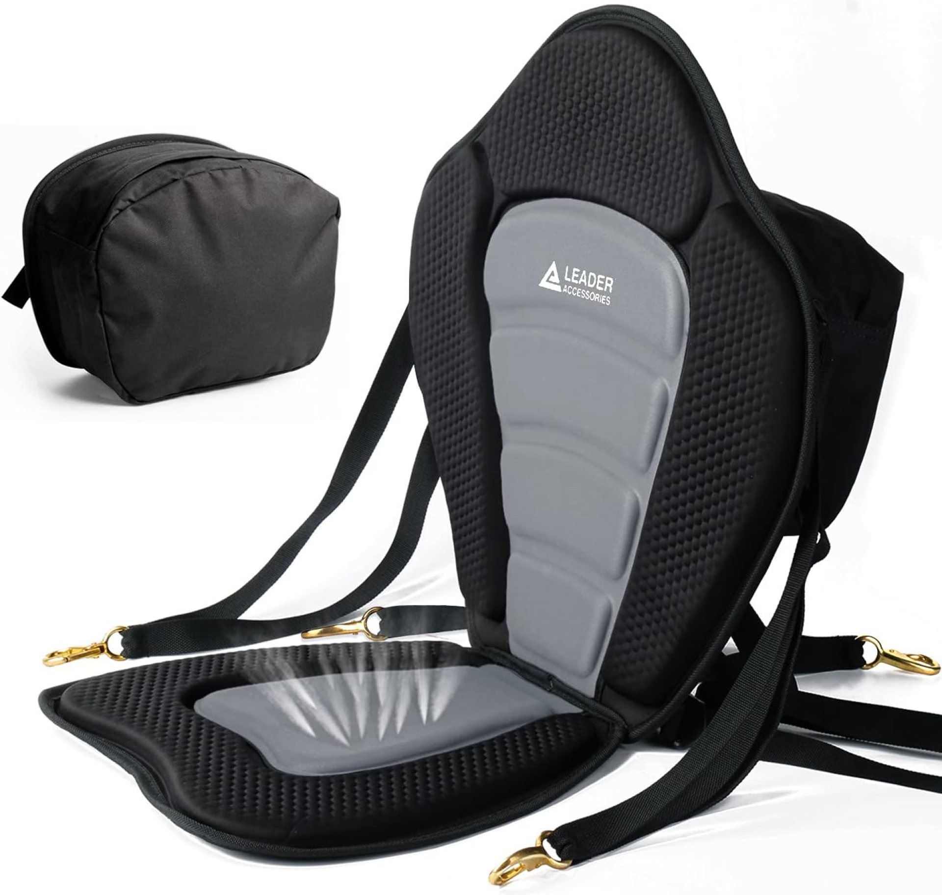 Leader Accessories Deluxe Padded Kayak Seat for SUP, Canoe, Fishing Boat with Storage Bag Leader Accessories Deluxe Padded Kayak Seat for SUP, Canoe, Fishing Boat with Storage Bag