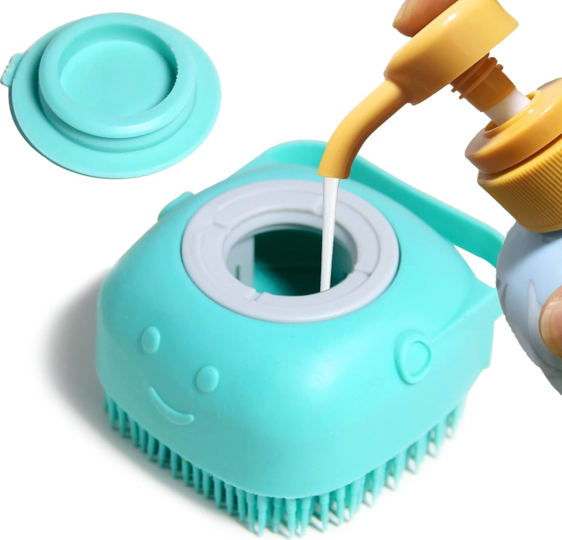 Dog Bath Brush, Pet Massage Brush Shampoo Dispenser, Soft Silicone Brush Rubber Bristle for Dogs and Cats Shower Grooming Dog Bath Brush, Pet Massage Brush Shampoo Dispenser, Soft Silicone Brush Rubber Bristle for Dogs and Cats Shower Grooming