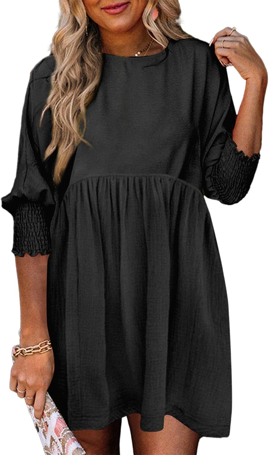 Dokotoo Womens Summer Spring Dresses Casual Tunic Dress Short Sleeve Crew Neck Flowy Swing Mini Dress Dokotoo Womens Summer Spring Dresses Casual Tunic Dress Short Sleeve Crew Neck Flowy Swing Mini Dress