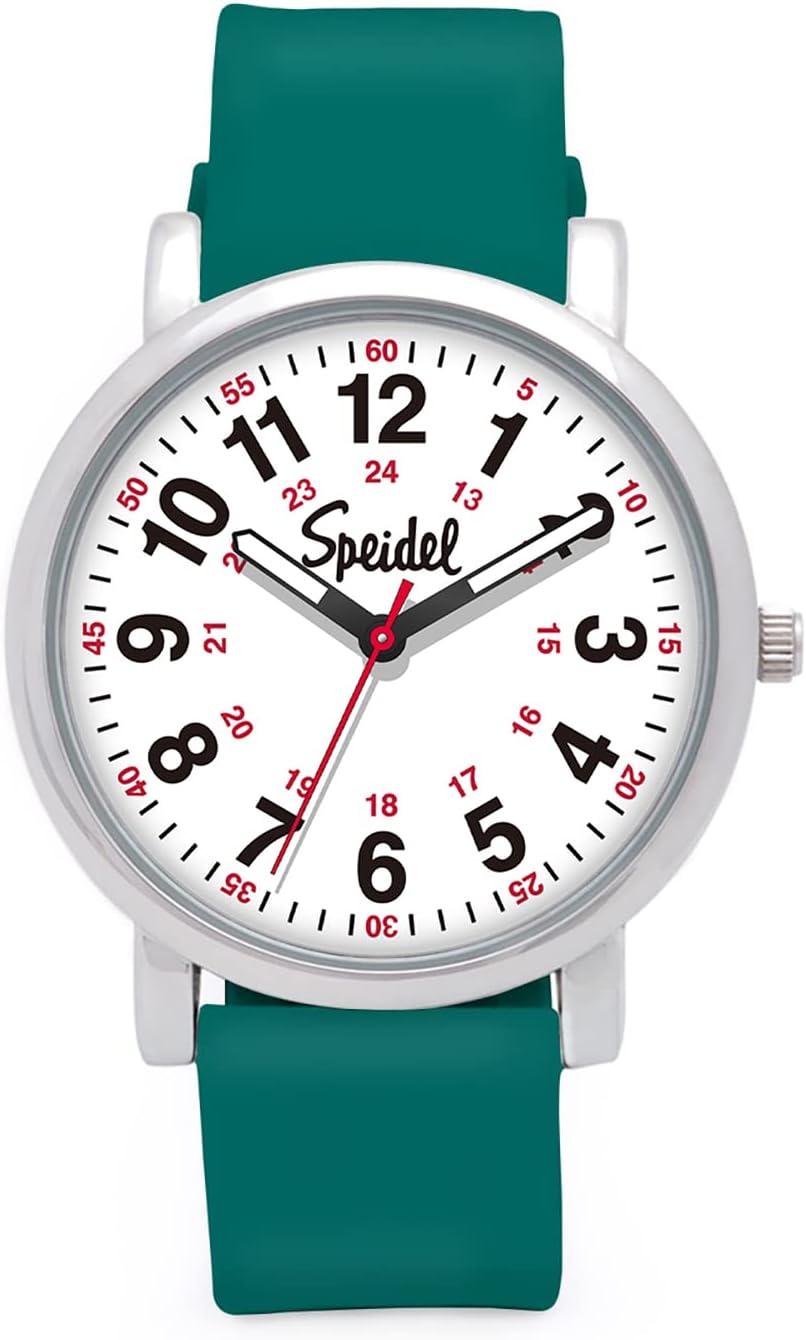 Speidel Original Scrub Watch™ for Nurse, Medical Professionals and Students – Various Medical Scrub Colors, Easy Read Dial, Military Time with Second Hand, Silicone Band, Water Resistant Speidel Original Scrub Watch™ for Nurse, Medical Professionals and Students – Various Medical Scrub Colors, Easy Read Dial, Military Time with Second Hand, Silicone Band, Water Resistant