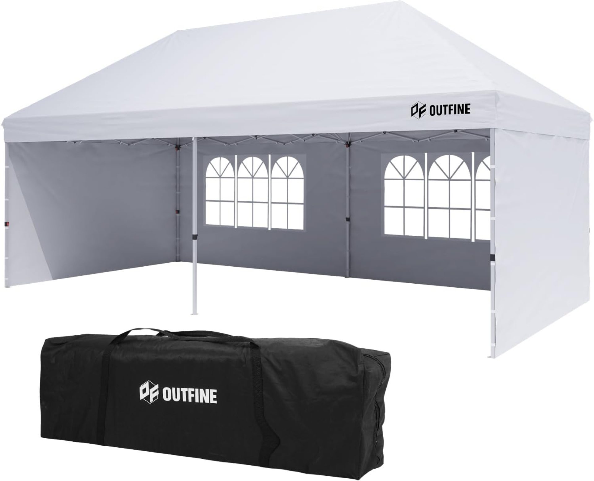 OUTFINE Canopy 10’X20′ Pop Up Canopy Gazebo Commercial Tent with 4 Removable Sidewalls, Stakes X12, Ropes X6 for Patio Outdoor Party Events (All White, 10 * 20FT) OUTFINE Canopy 10’X20′ Pop Up Canopy Gazebo Commercial Tent with 4 Removable Sidewalls, Stakes X12, Ropes X6 for Patio Outdoor Party Events (All White, 10 * 20FT)