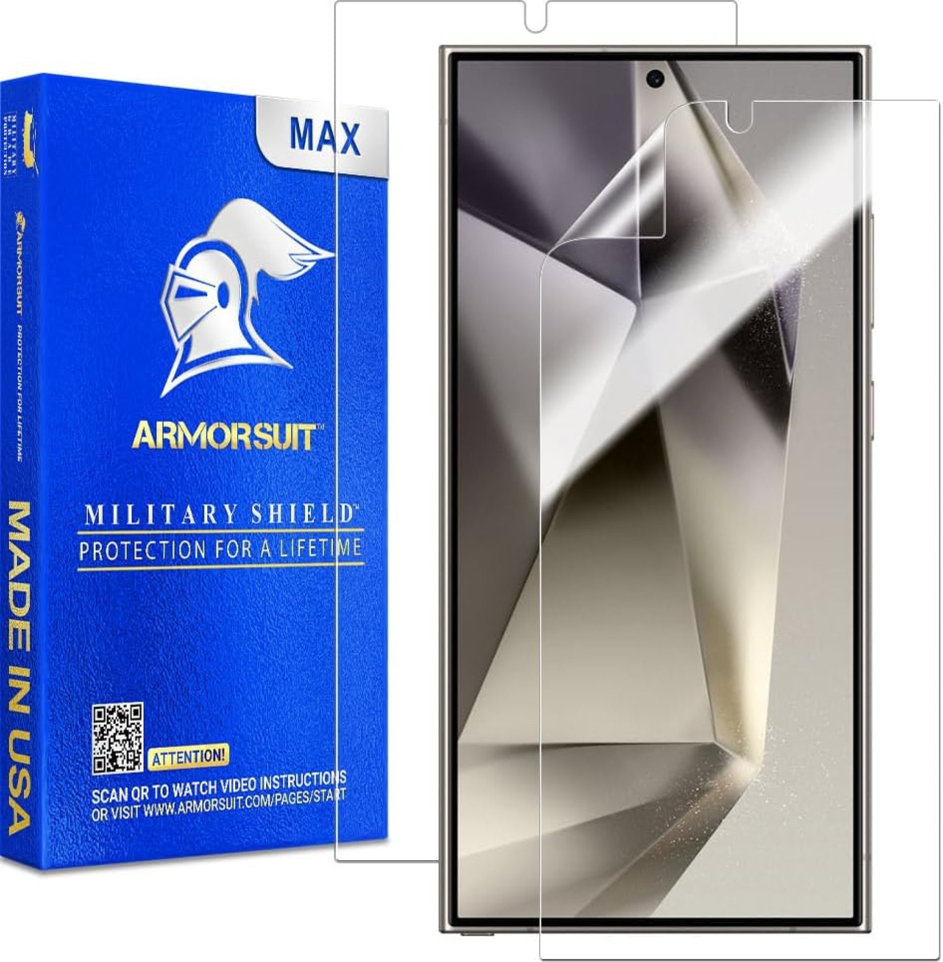 ArmorSuit 2 Pack for Samsung Galaxy S24 Ultra Screen Protector (6.8″) Max Coverage MilitaryShield HD Clear Film – Made in USA ArmorSuit 2 Pack for Samsung Galaxy S24 Ultra Screen Protector (6.8″) Max Coverage MilitaryShield HD Clear Film – Made in USA