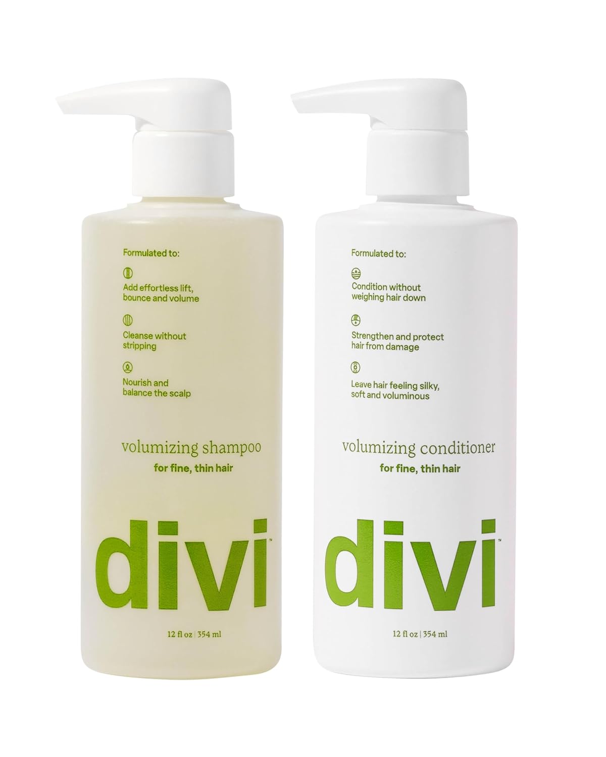 Divi Volumizing Shampoo and Conditioner Set for Women and Men – Lightweight Hair Care Duo for Fine and Thinning Hair – Adds Volume, Lift, and Bounce – Strengthens and Nourishes Hair, 2 x 12 Fl Oz Divi Volumizing Shampoo and Conditioner Set for Women and Men – Lightweight Hair Care Duo for Fine and Thinning Hair – Adds Volume, Lift, and Bounce – Strengthens and Nourishes Hair, 2 x 12 Fl Oz