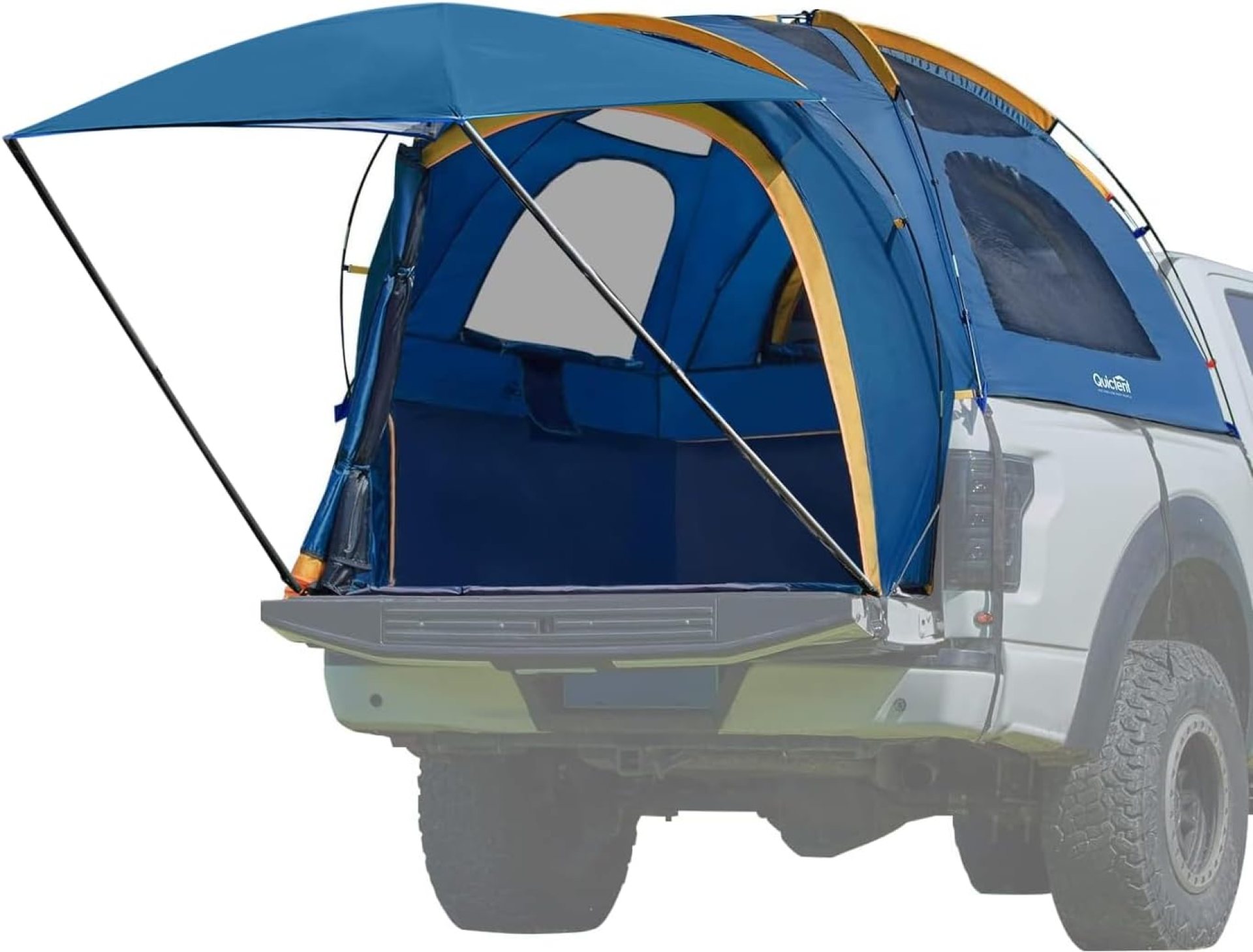 Quictent Pickup Truck Tent for 5.5-5.8’/6.0-6.3’/6.4-6.7’/8.0-8.2’/5.0-5.2′ Bed, Waterproof PU2000mm 2-Person Sleeping Capacity Truck Bed Tent with Removable Awning, Rainfly & Storage Bag Included Quictent Pickup Truck Tent for 5.5-5.8’/6.0-6.3’/6.4-6.7’/8.0-8.2’/5.0-5.2′ Bed, Waterproof PU2000mm 2-Person Sleeping Capacity Truck Bed Tent with Removable Awning, Rainfly & Storage Bag Included
