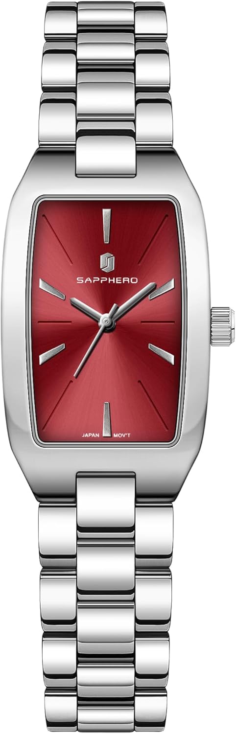 SAPPHERO Watches for Women Luxury Ladies Watches Women’s Bracelet Watch Small Stainless Steel Analog 3ATM Waterproof Wrist Watch for Women,Silverred SAPPHERO Watches for Women Luxury Ladies Watches Women’s Bracelet Watch Small Stainless Steel Analog 3ATM Waterproof Wrist Watch for Women,Silverred