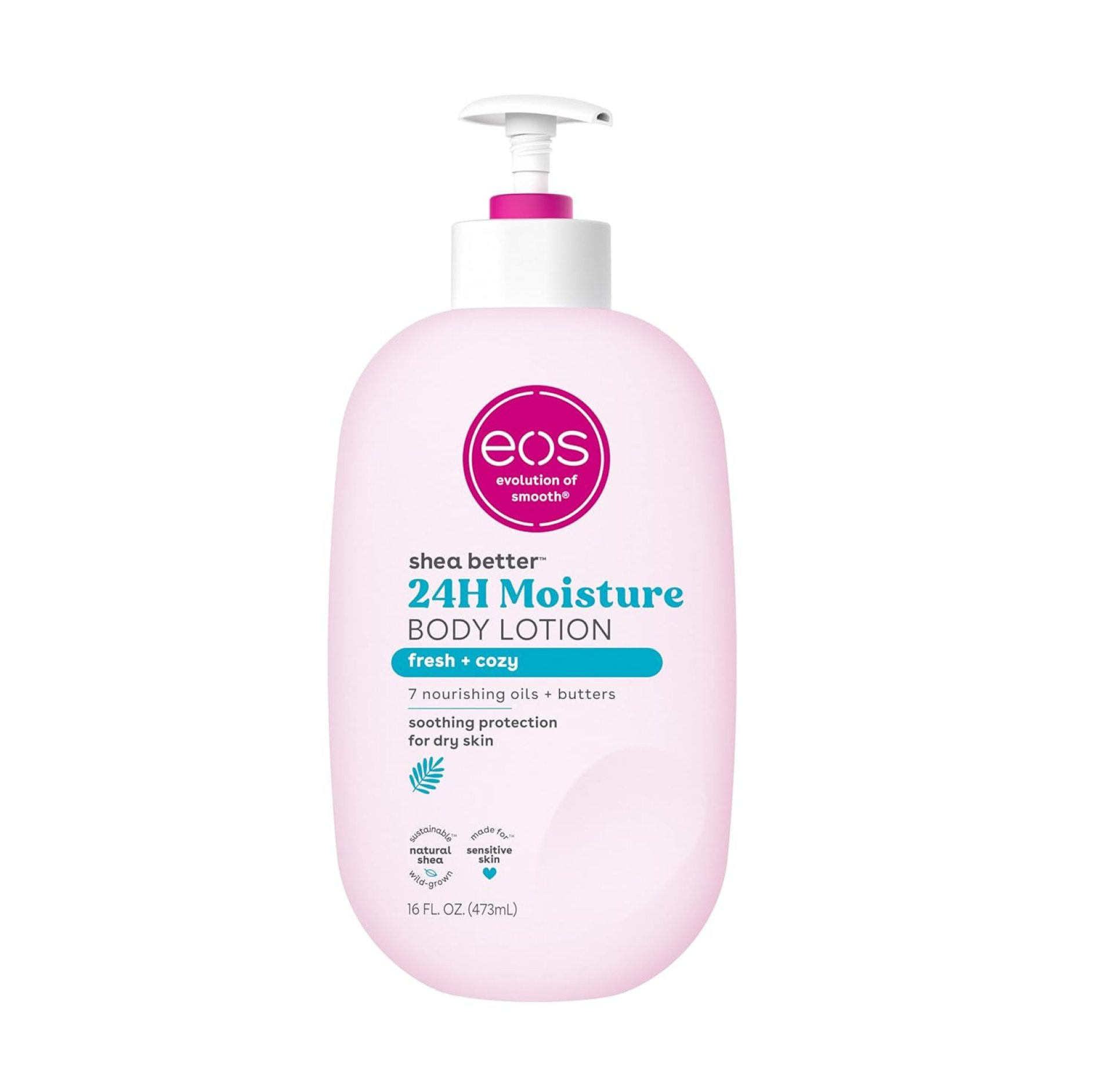 eos Shea Better Body Lotion- Fresh & Cozy, 24-Hour Moisture Skin Care, Lightweight & Non-Greasy, Made with Natural Shea, Vegan, 16 Fl Oz (Pack of 1) eos Shea Better Body Lotion- Fresh & Cozy, 24-Hour Moisture Skin Care, Lightweight & Non-Greasy, Made with Natural Shea, Vegan, 16 Fl Oz (Pack of 1)