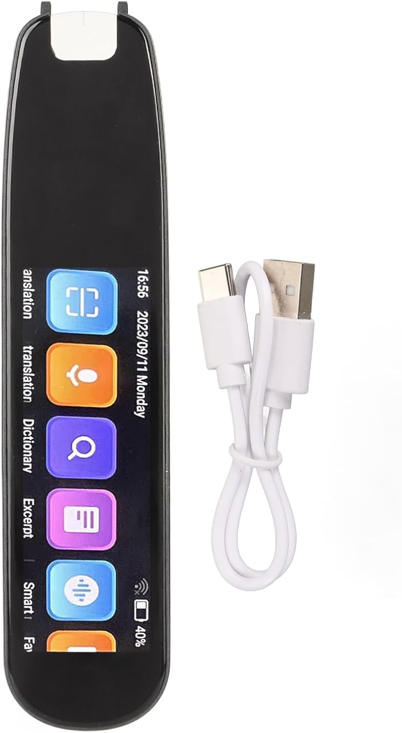 Translation Pen, Voice Translator Pen, Smart Touchscreen 2.99in, 131 Online Voice Translation, Offline Dictionary, Dual Mic HD Recording (Black) Translation Pen, Voice Translator Pen, Smart Touchscreen 2.99in, 131 Online Voice Translation, Offline Dictionary, Dual Mic HD Recording (Black)