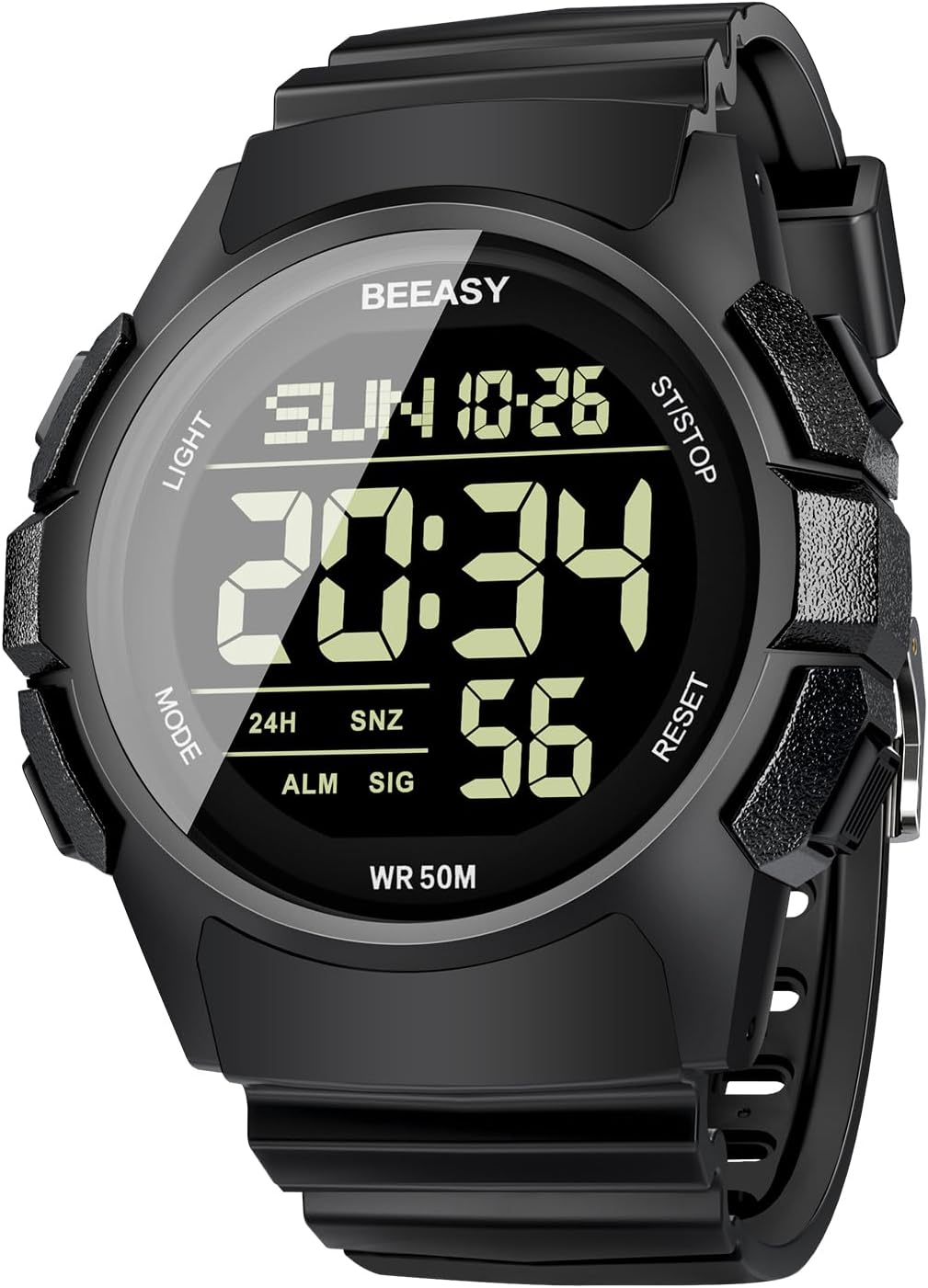 Beeasy Men Digital Sports Watch,Waterproof Watch with Stopwatch Countdown Timer Alarm Function Dual Time Rubber Strap Wrist Watch for Men/Student Beeasy Men Digital Sports Watch,Waterproof Watch with Stopwatch Countdown Timer Alarm Function Dual Time Rubber Strap Wrist Watch for Men/Student