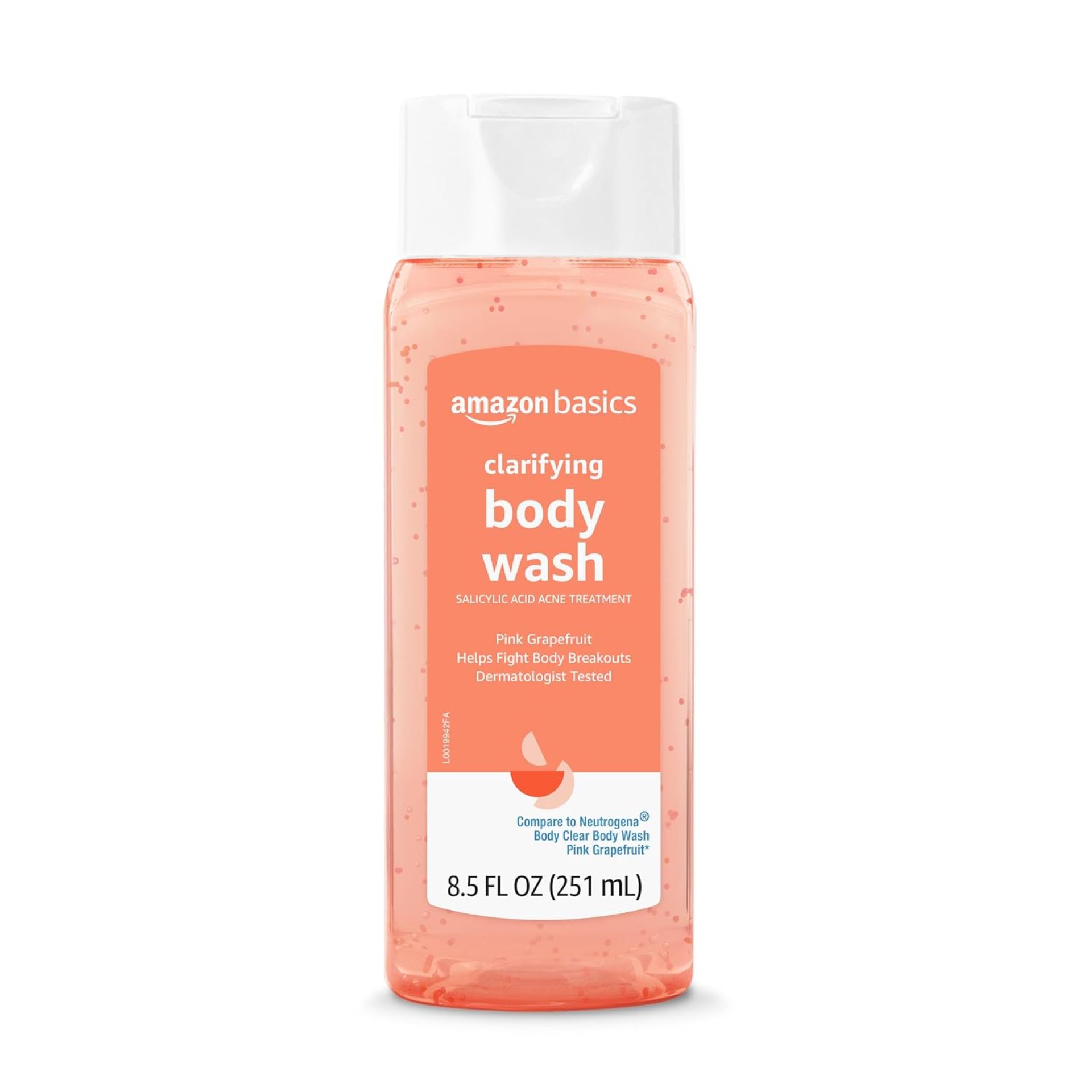 Amazon Basics Clarifying Pink Grapefruit Body Wash, 2% Salicylic Acid Acne Treatment, Dermatologist Tested, 8.5 Fluid Ounces, Pack of 1 Amazon Basics Clarifying Pink Grapefruit Body Wash, 2% Salicylic Acid Acne Treatment, Dermatologist Tested, 8.5 Fluid Ounces, Pack of 1