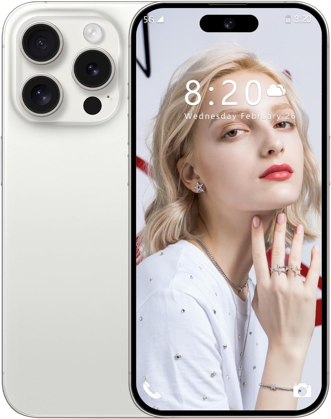 I15 ProMax 5G Unlocked Smartphone,8GB+256GB with128GB Memory Card Cell Phone Android 13, 6.8″ HD Screen Unlocked Cell Phone, 7000mAh, 48MP+108MP Dual Camera/Fingerprint Lock/Face(White.) I15 ProMax 5G Unlocked Smartphone,8GB+256GB with128GB Memory Card Cell Phone Android 13, 6.8″ HD Screen Unlocked Cell Phone, 7000mAh, 48MP+108MP Dual Camera/Fingerprint Lock/Face(White.)