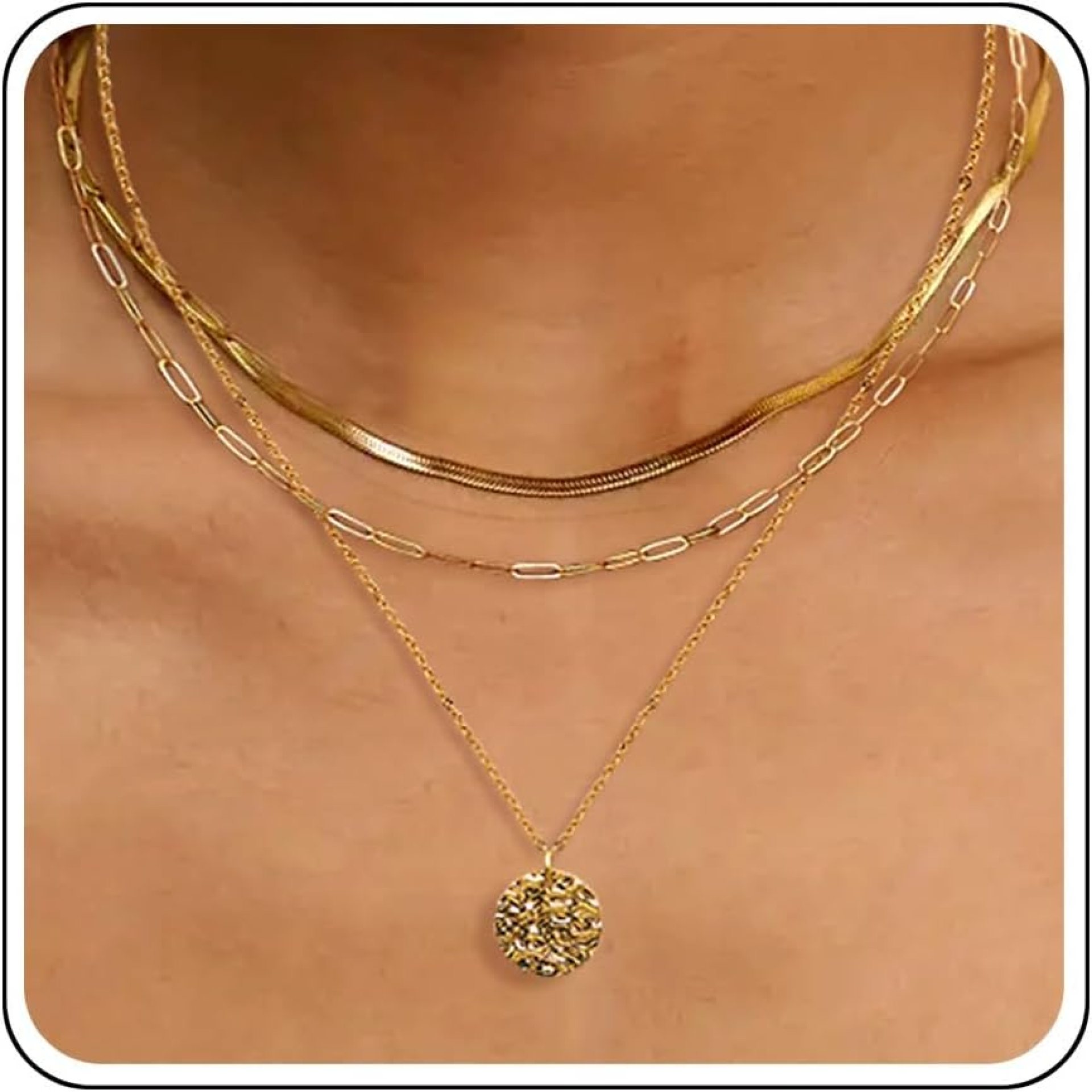 Aisansty Dainty Layered Choker Necklaces Handmade Coin Tube Star Pearl Pendant Multilayer Adjustable Layering Chain Gold Plated Necklaces Set for Women Aisansty Dainty Layered Choker Necklaces Handmade Coin Tube Star Pearl Pendant Multilayer Adjustable Layering Chain Gold Plated Necklaces Set for Women