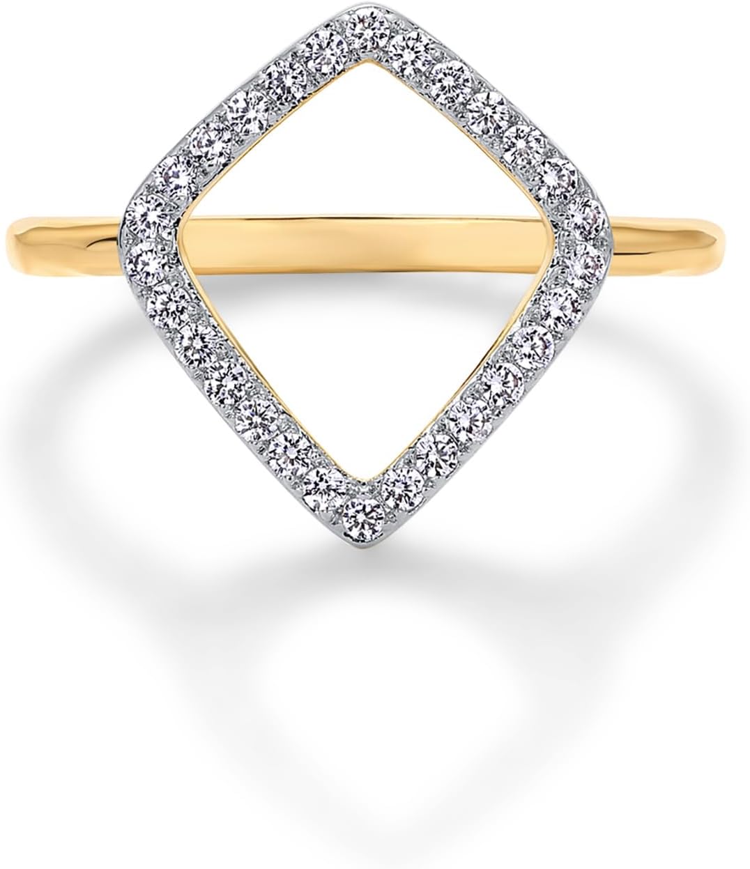 PAVOI 14K Gold Plated Two Toned Mixed Metals Diamond Shaped Geometric Ring for Women with Cubic Zirconia | Statement Ring PAVOI 14K Gold Plated Two Toned Mixed Metals Diamond Shaped Geometric Ring for Women with Cubic Zirconia | Statement Ring