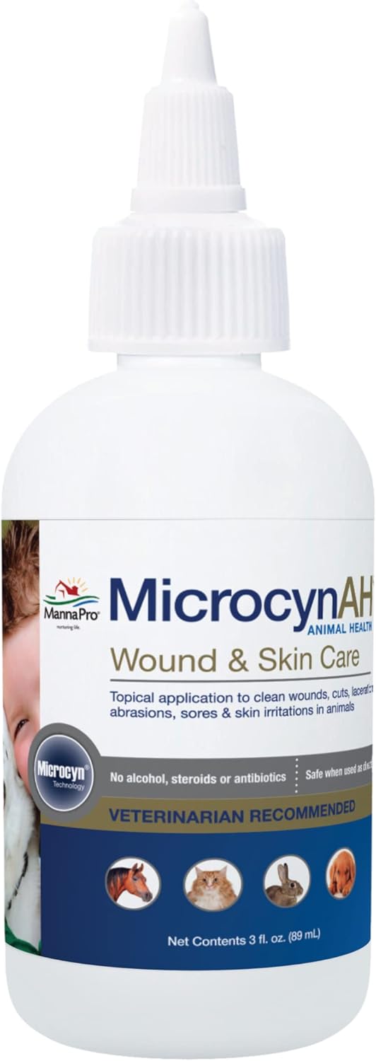 Microcyn AH Wound & Skin Care Spray for Pets 89ml, 3 Ounces, WHITE Microcyn AH Wound & Skin Care Spray for Pets 89ml, 3 Ounces, WHITE