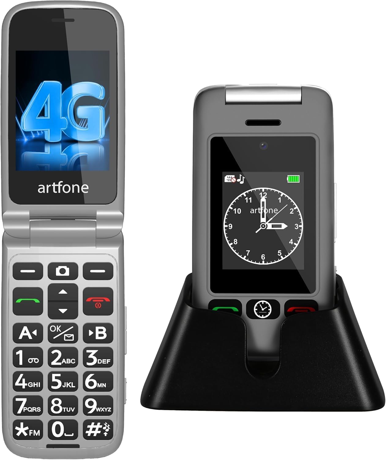G6 4G Flip Phone for Seniors with 2.4″ Dual-LCD丨SOS Button丨Time Reporting丨Speed Dial丨Big Button Flip Phone Unlocked丨1300mAh Battery丨Charging Dock丨Basic Phone丨Large Fonts丨USB-C,T-Mobile – Grey G6 4G Flip Phone for Seniors with 2.4″ Dual-LCD丨SOS Button丨Time Reporting丨Speed Dial丨Big Button Flip Phone Unlocked丨1300mAh Battery丨Charging Dock丨Basic Phone丨Large Fonts丨USB-C,T-Mobile – Grey