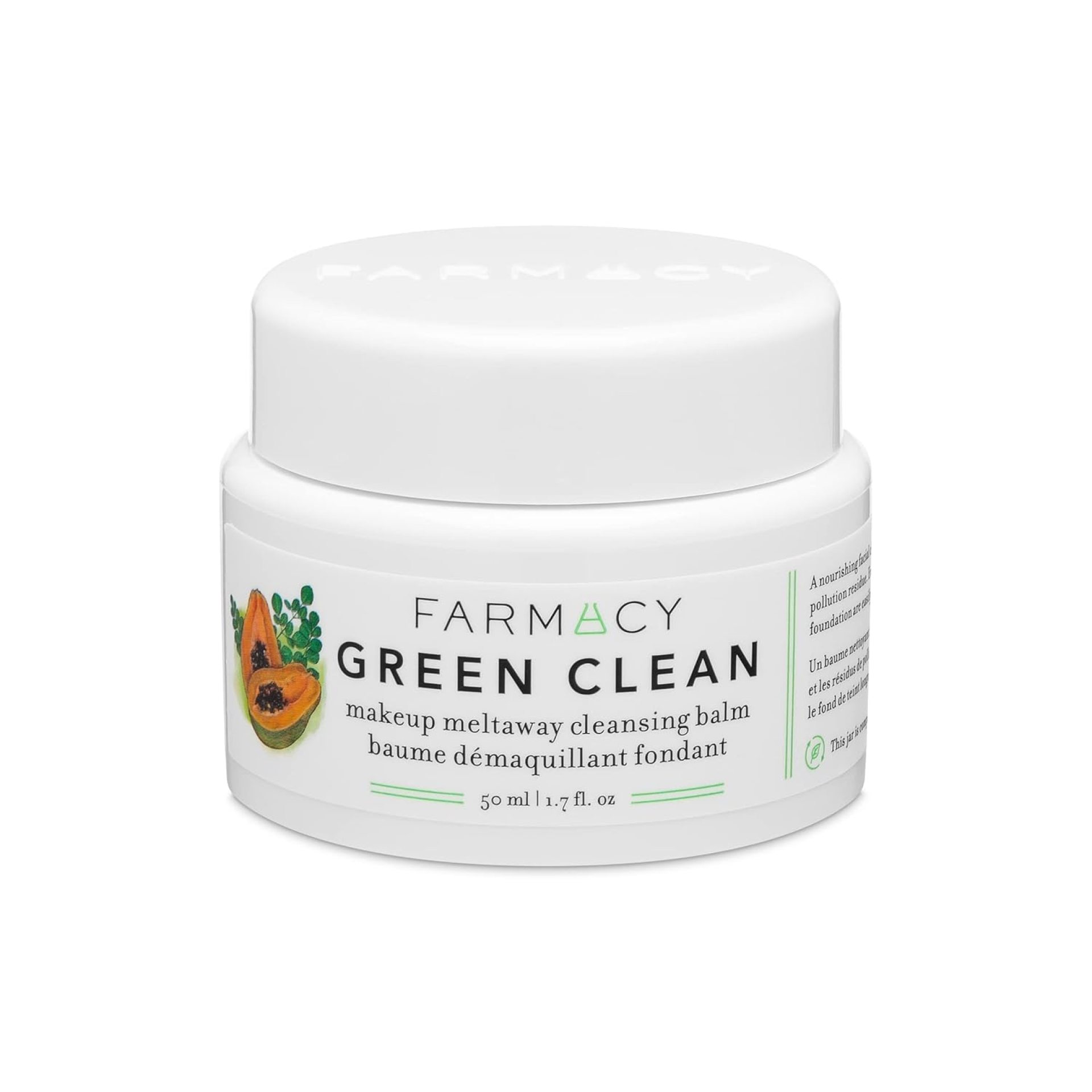 Farmacy Makeup Remover Cleansing Balm – Green Clean Waterproof Makeup Remover + Oil Based Cleanser – Gentle Exfoliating Double Cleanser – Melts From Balm to Milky Lather (50ml) Farmacy Makeup Remover Cleansing Balm – Green Clean Waterproof Makeup Remover + Oil Based Cleanser – Gentle Exfoliating Double Cleanser – Melts From Balm to Milky Lather (50ml)