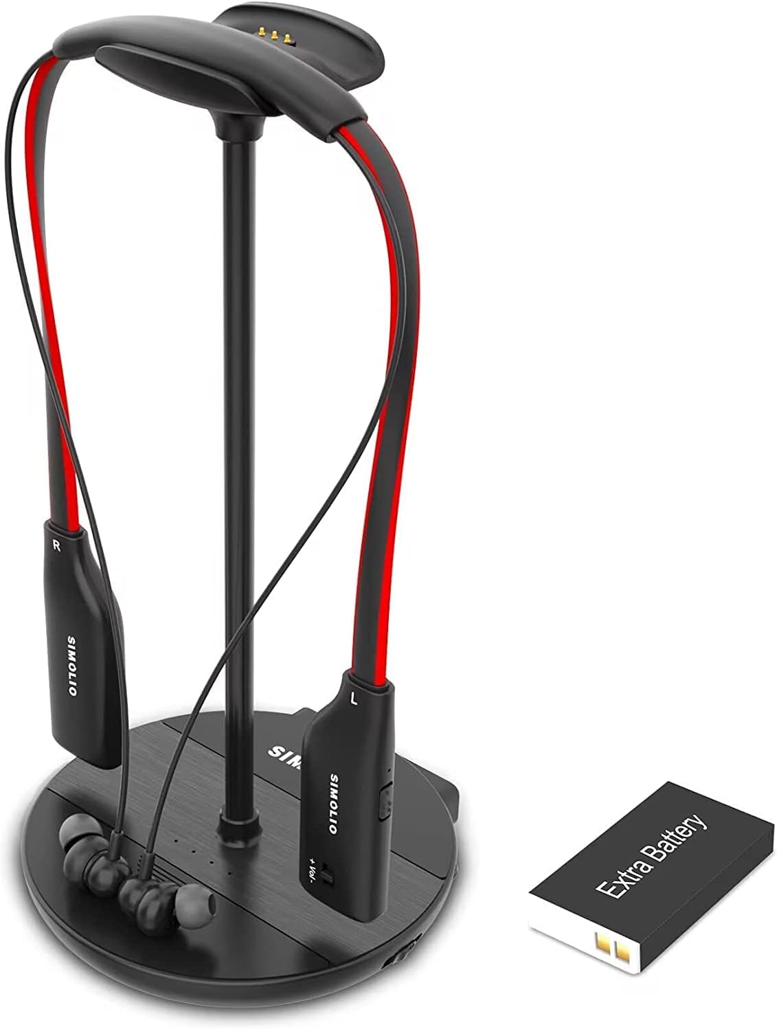SIMOLIO Wireless Headphones for TV with Clear Dialog Mode & Transmitter/Charging Dock 2 in 1, 2.4G Wireless Earbuds for TV Listening, Boosted Vol & Spare Battery for Seniors, by-Pass, 100ft Range SIMOLIO Wireless Headphones for TV with Clear Dialog Mode & Transmitter/Charging Dock 2 in 1, 2.4G Wireless Earbuds for TV Listening, Boosted Vol & Spare Battery for Seniors, by-Pass, 100ft Range