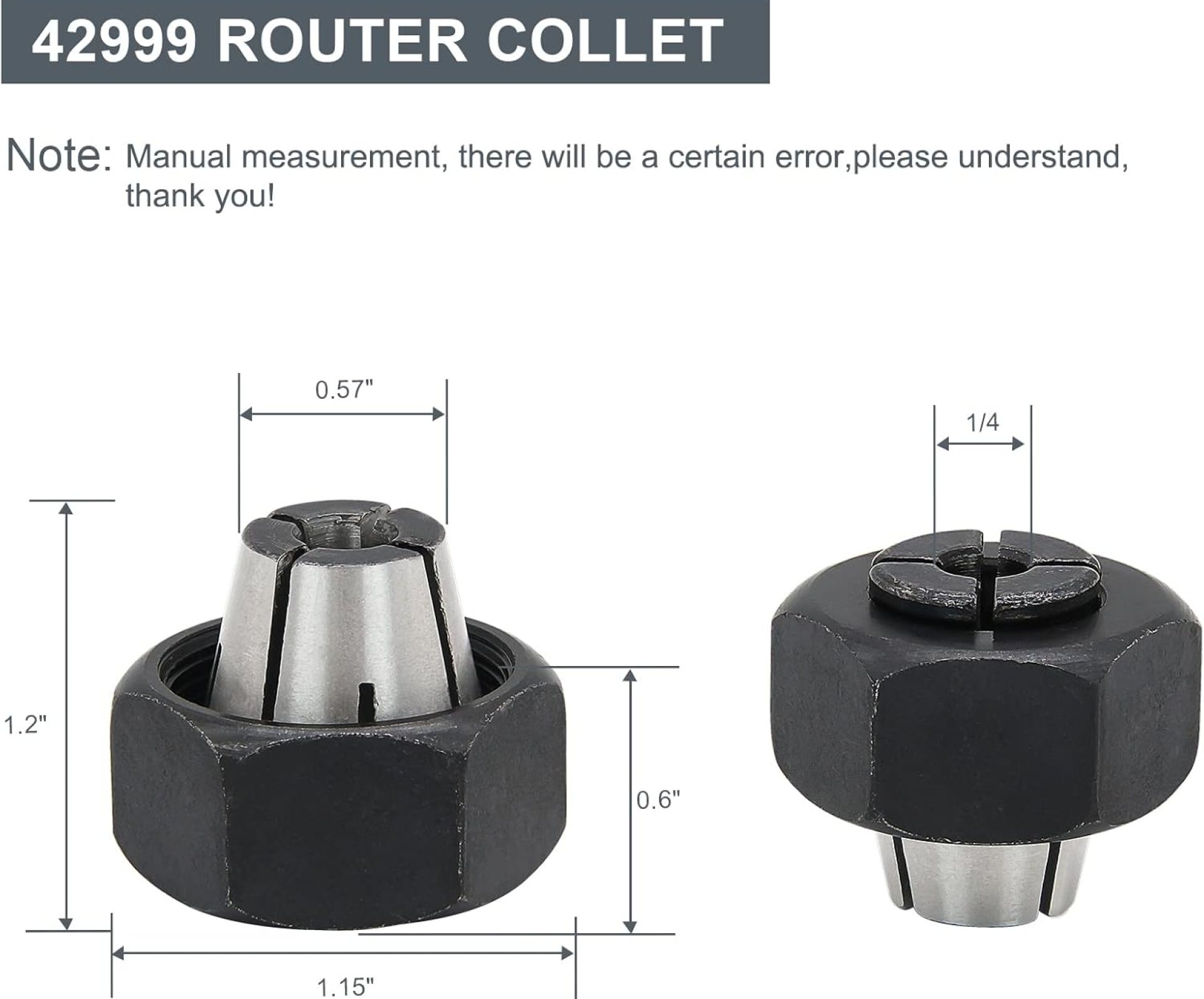 Thaekuns 42999 1/4-Inch Router Collet Fits for PORTER CABLE models,Delta, B&D Thaekuns 42999 1/4-Inch Router Collet Fits for PORTER CABLE models,Delta, B&D