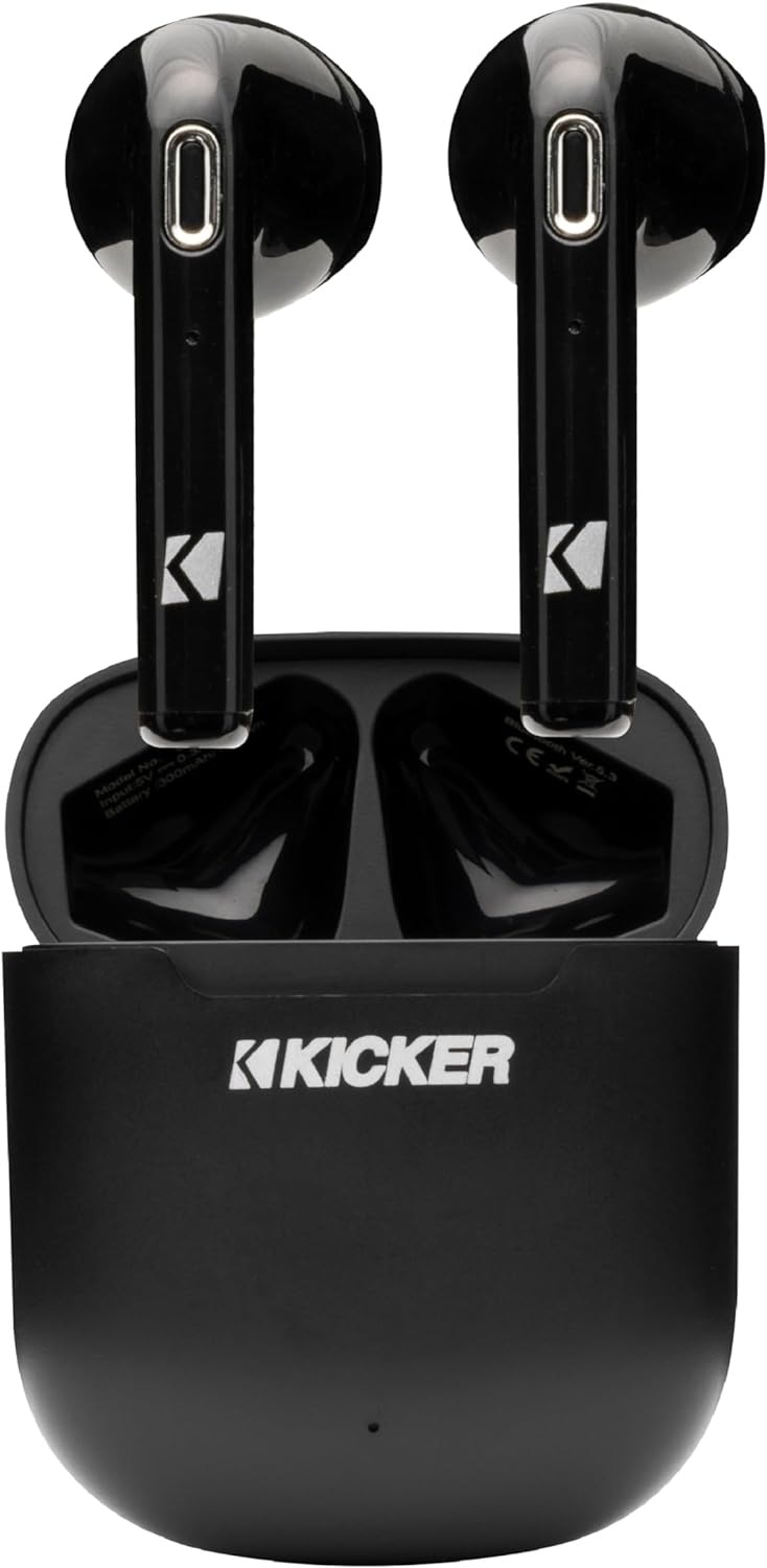 KICKER TWS1 True Wireless Earbuds, Bluetooth Earbuds with Microphone, Wireless Earphones for Android and iOS, Fast-Charging Case for USB-C Earbuds with 20 Hours of Playtime KICKER TWS1 True Wireless Earbuds, Bluetooth Earbuds with Microphone, Wireless Earphones for Android and iOS, Fast-Charging Case for USB-C Earbuds with 20 Hours of Playtime