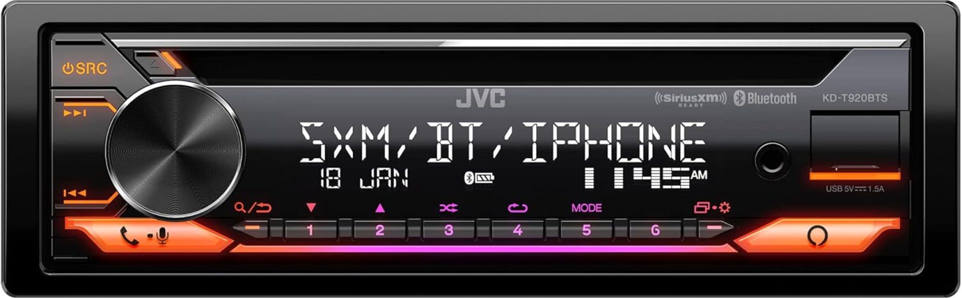 JVC KD-T920BTS Car Stereo with Bluetooth, Front USB, AUX, Amazon Alexa, SiriusXM Radio Ready, Hi-Power Amplifier (Renewed) JVC KD-T920BTS Car Stereo with Bluetooth, Front USB, AUX, Amazon Alexa, SiriusXM Radio Ready, Hi-Power Amplifier (Renewed)