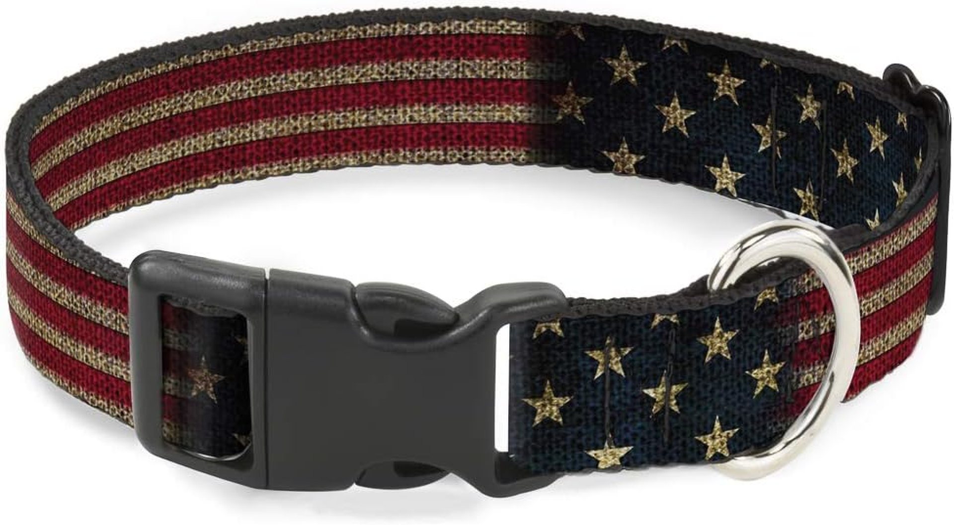 Buckle-Down Plastic Clip Collar – Vintage US Flag Stretch – 1.5″ Wide – Fits 16-23″ Neck – Medium Buckle-Down Plastic Clip Collar – Vintage US Flag Stretch – 1.5″ Wide – Fits 16-23″ Neck – Medium