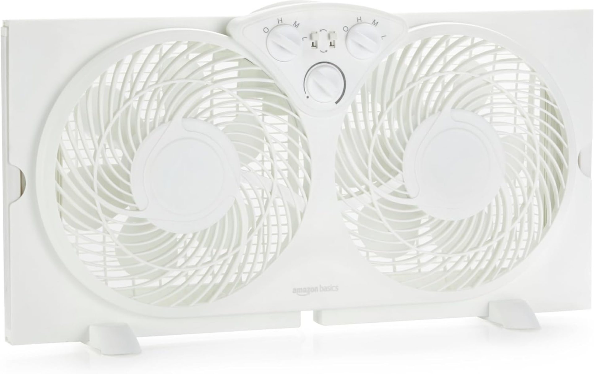 Amazon Basics Window Fans for Home Bedroom, Twin Heads, Cooling Airflow, Exhaust, Expandable Side Panel Manual Control, 3 Speeds, 78W, 9 inch, White Amazon Basics Window Fans for Home Bedroom, Twin Heads, Cooling Airflow, Exhaust, Expandable Side Panel Manual Control, 3 Speeds, 78W, 9 inch, White