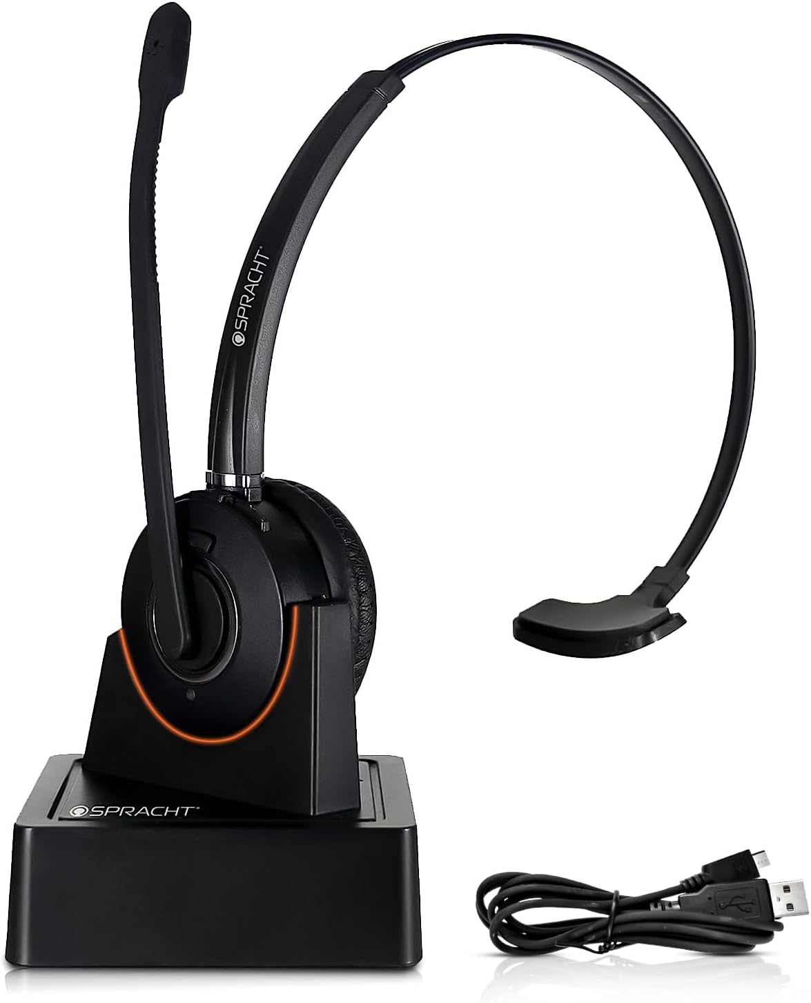 Spracht HS-2060 USB/BT Combo Wireless Bluetooth Headset with DSP Noise Cancellation | USB Headset with 12/H Talk Time | Headset with Mic Compatible with Softphones, Smartphones and Desktop Phones Spracht HS-2060 USB/BT Combo Wireless Bluetooth Headset with DSP Noise Cancellation | USB Headset with 12/H Talk Time | Headset with Mic Compatible with Softphones, Smartphones and Desktop Phones