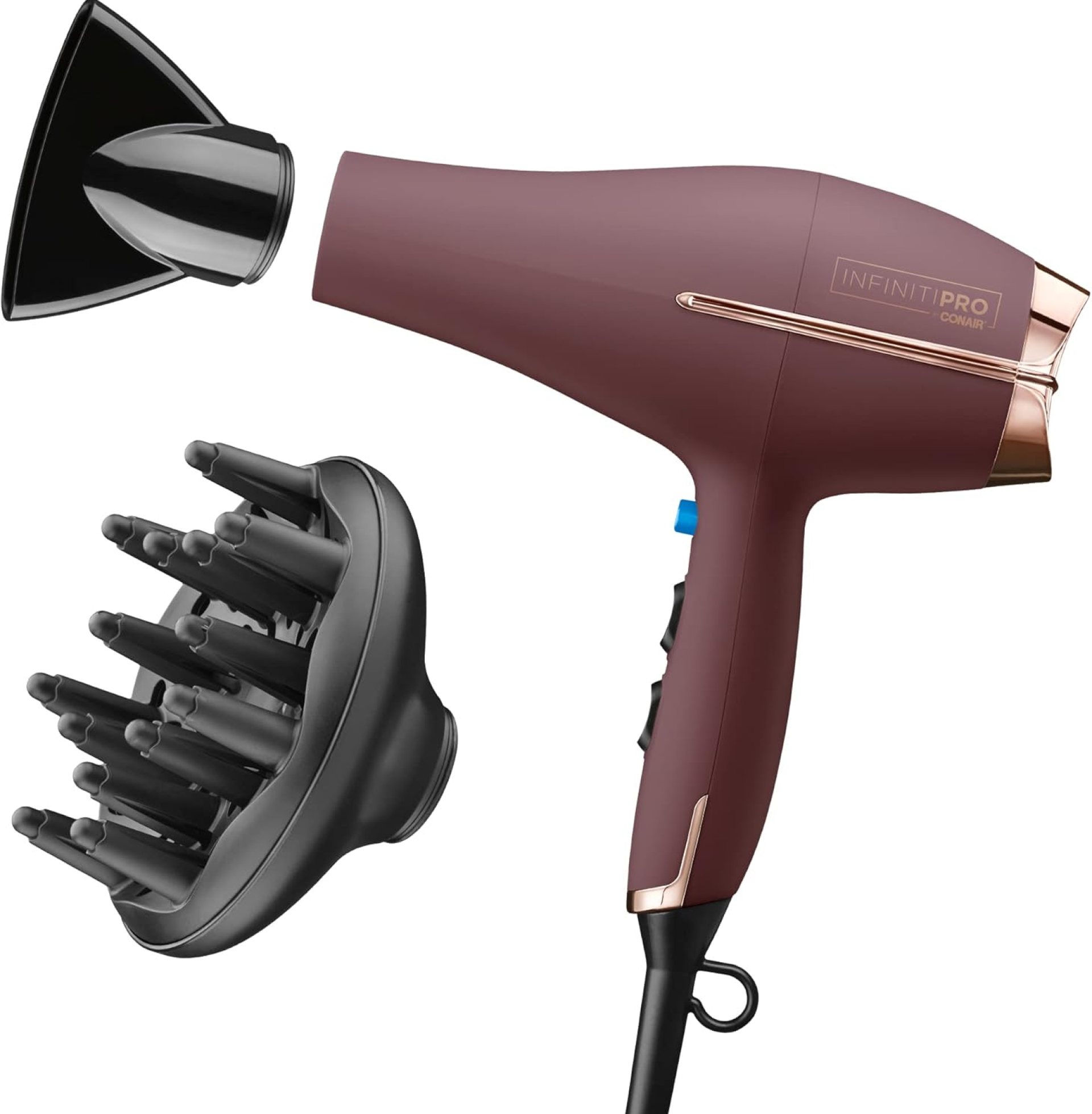 INFINITIPRO BY CONAIR Hair Dryer with Diffuser | AC Motor Pro Hair Dryer with Ceramic Technology | Includes Diffuser and Concentrator | Plum – Amazon Exclusive | Packaging May Vary INFINITIPRO BY CONAIR Hair Dryer with Diffuser | AC Motor Pro Hair Dryer with Ceramic Technology | Includes Diffuser and Concentrator | Plum – Amazon Exclusive | Packaging May Vary