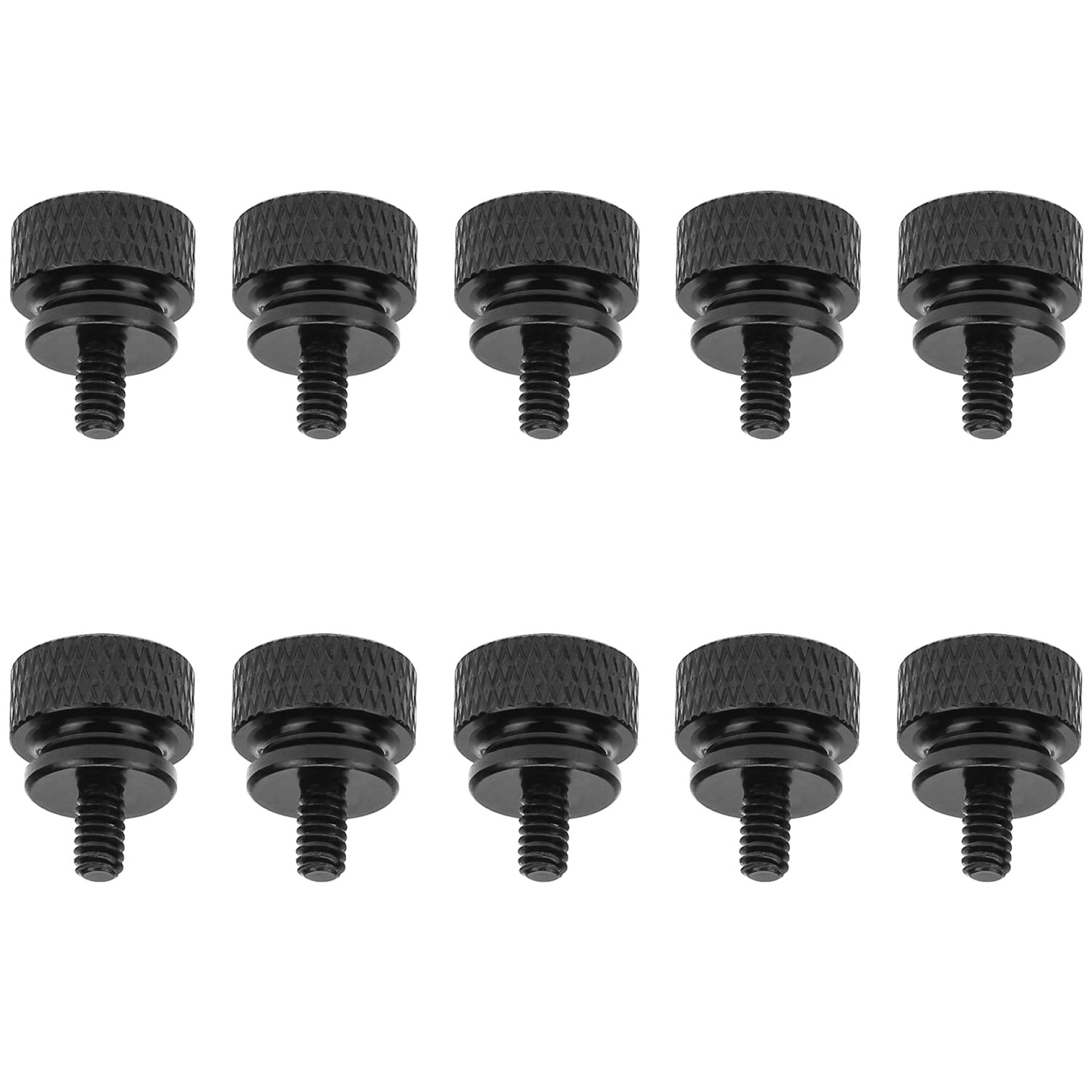 10 Pieces 6-32 Thread, Black Color Anodized Aluminum Computer Case Thumbscrews, Thumb Screws for Computer Case/Cover/Power Supply/Hard Drives 10 Pieces 6-32 Thread, Black Color Anodized Aluminum Computer Case Thumbscrews, Thumb Screws for Computer Case/Cover/Power Supply/Hard Drives