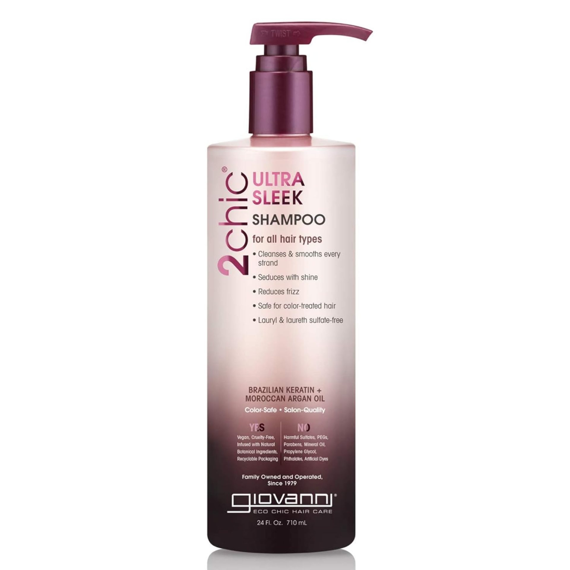 GIOVANNI 2chic Ultra-Sleek Shampoo – Brazilian Phyto-Keratin & Moroccan Argan Oil, Anti-Frizz Formula, Coconut, Shea Butter, Pro-Vitamin B5, Color Safe, Paraben Free – 24 oz GIOVANNI 2chic Ultra-Sleek Shampoo – Brazilian Phyto-Keratin & Moroccan Argan Oil, Anti-Frizz Formula, Coconut, Shea Butter, Pro-Vitamin B5, Color Safe, Paraben Free – 24 oz