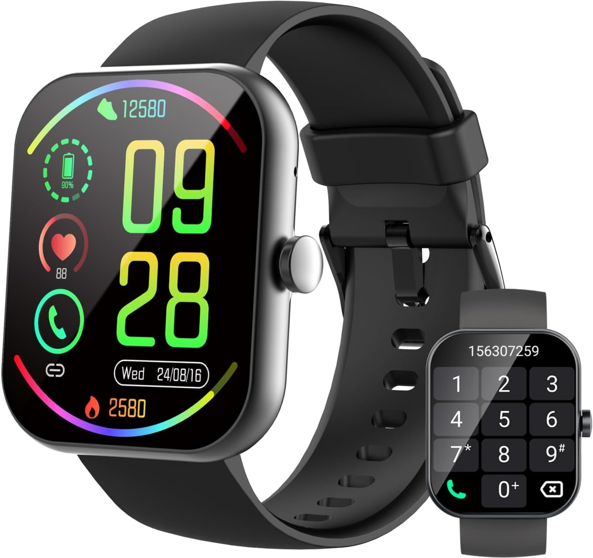 Smart Watch(Answer/Make Call), 1.96″ Smartwatches for Men Women, Fitness Activity Tracker with Heart Rate SpO2 Sleep Monitor, Pedometer, 100+ Sport Modes, IP68 Waterproof Smart Watches for iOS Android Smart Watch(Answer/Make Call), 1.96″ Smartwatches for Men Women, Fitness Activity Tracker with Heart Rate SpO2 Sleep Monitor, Pedometer, 100+ Sport Modes, IP68 Waterproof Smart Watches for iOS Android