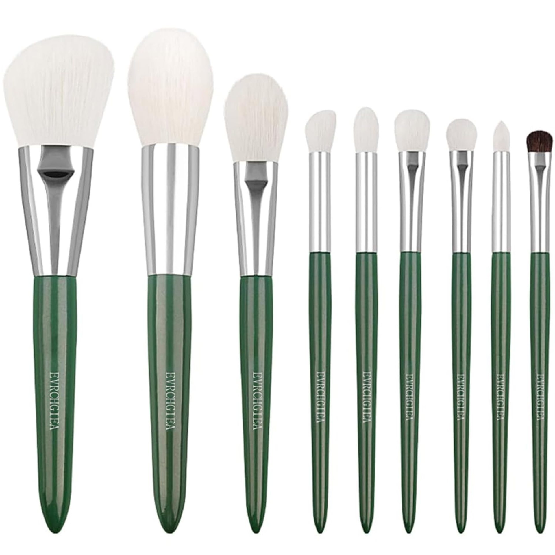 Natural Goat Hair Makeup Brushes Set Labeled 9 Piece Face and Eye Brush Set Ultra soft hair Foundation, Concealer, Blush, Contour, Blending, Eyeshadow Kabuki travel makeup brush set (green) Natural Goat Hair Makeup Brushes Set Labeled 9 Piece Face and Eye Brush Set Ultra soft hair Foundation, Concealer, Blush, Contour, Blending, Eyeshadow Kabuki travel makeup brush set (green)