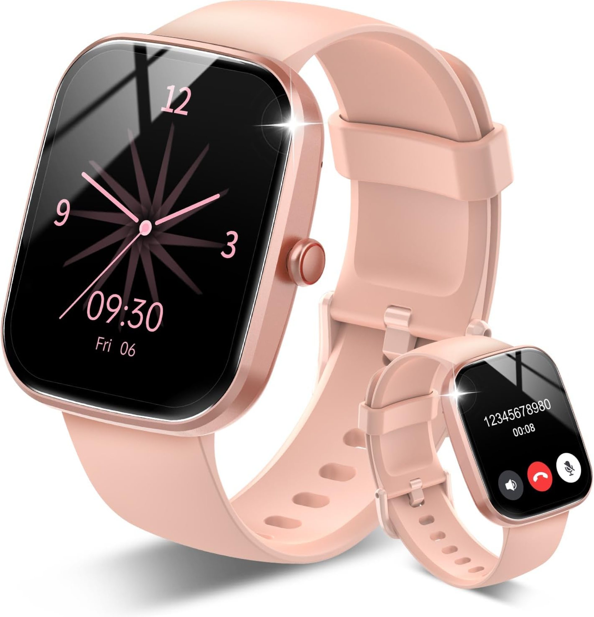 Smart Watch, 1.91″ HD Screen Smartwatch for Men Women(Answer/Make Call), Fitness Watch with Heart Rate/Sleep Monitor/Steps Monitor, 110+ Sports Modes, IP68 Waterproof Activity Trackers Pink Smart Watch, 1.91″ HD Screen Smartwatch for Men Women(Answer/Make Call), Fitness Watch with Heart Rate/Sleep Monitor/Steps Monitor, 110+ Sports Modes, IP68 Waterproof Activity Trackers Pink