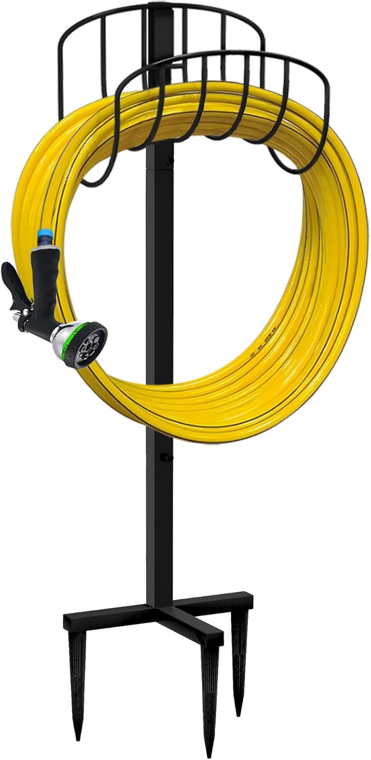 Freestanding Garden Hose Holder Hanger, Heavy Duty Metal Water Hose Storage Stand Rack Freestanding Garden Hose Holder Hanger, Heavy Duty Metal Water Hose Storage Stand Rack