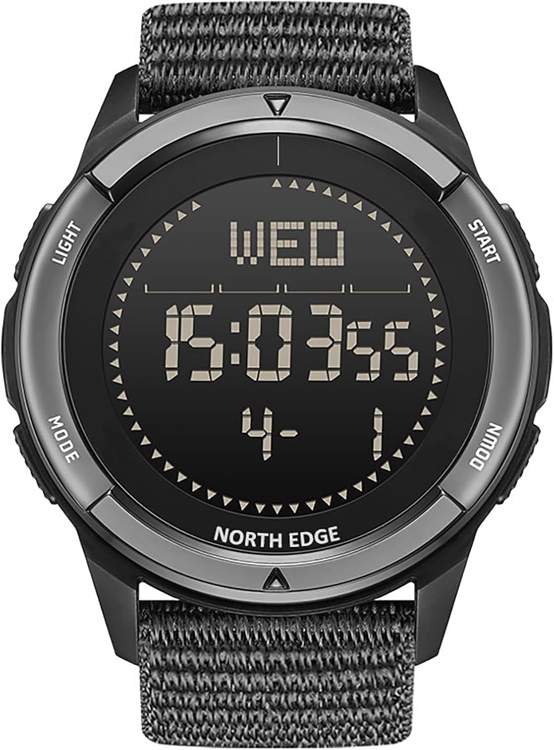 NORTH EDGE Men’s Military Carbon Fiber Watch – Waterproof 164FT, Pedometer, Compass, Tactical Sports, Minimalist Metronome, EL Backlight, Nylon (Black) NORTH EDGE Men’s Military Carbon Fiber Watch – Waterproof 164FT, Pedometer, Compass, Tactical Sports, Minimalist Metronome, EL Backlight, Nylon (Black)