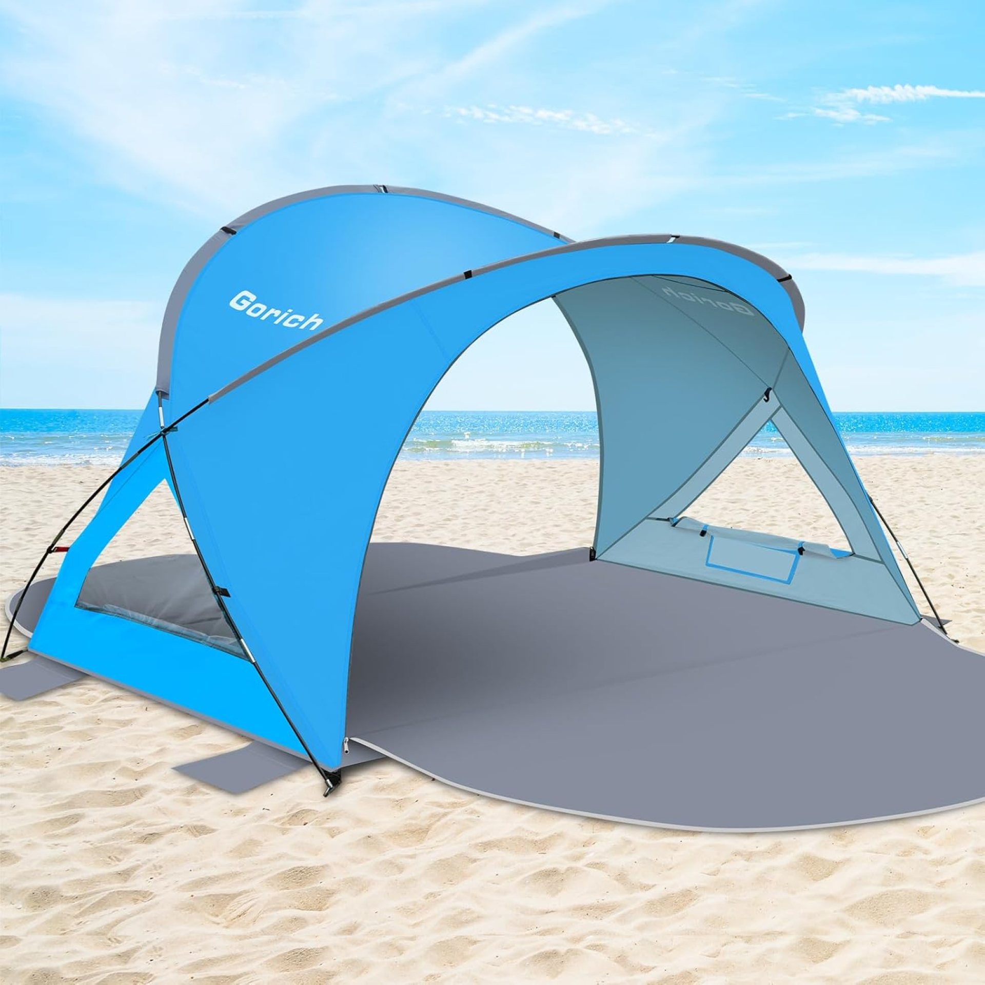 Gorich Beach Tent Sun Shelter with UPF50+ UV Protection for 3-6 Person, Lightweight & Portable Beach Shade Canopy with 2 Zippered Doors, Easy Setup Family Beach Umbrella Gorich Beach Tent Sun Shelter with UPF50+ UV Protection for 3-6 Person, Lightweight & Portable Beach Shade Canopy with 2 Zippered Doors, Easy Setup Family Beach Umbrella