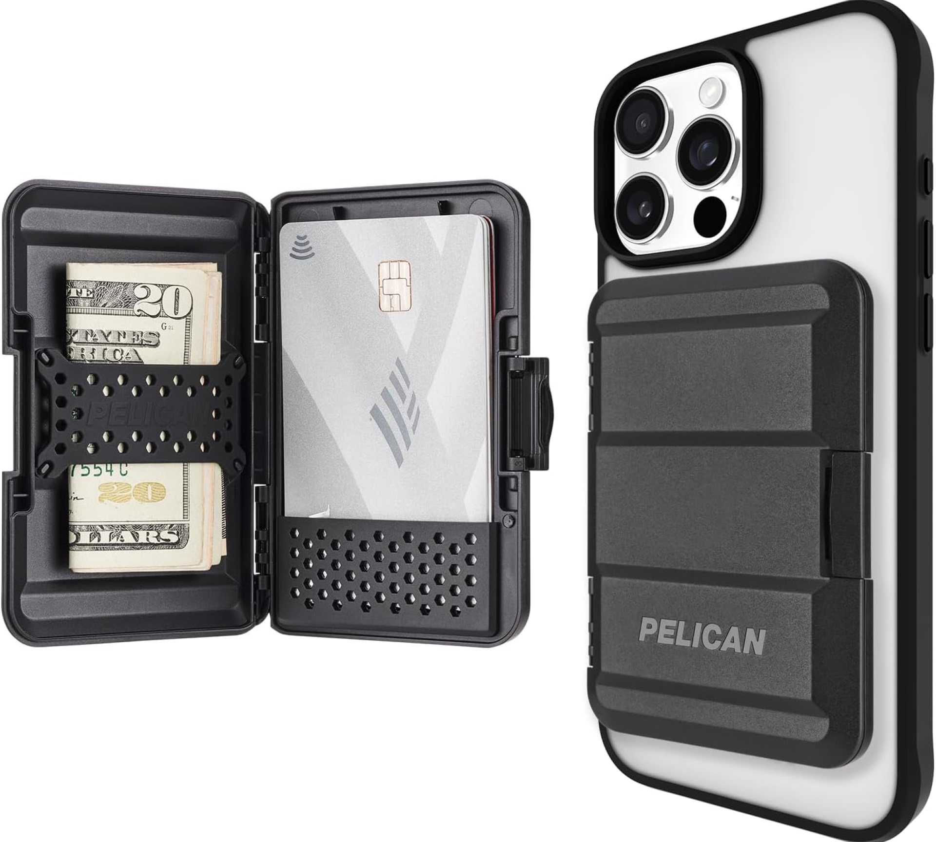 Pelican MagSafe Wallet for iPhone – Heavy Duty MIL-STD Snap-On Phone Magnetic Wallet and Phone Card Holder – Detachable and Slim Hard Case for iPhone 16 Pro Max /15 Pro Max/14/13/12 Series – Black Pelican MagSafe Wallet for iPhone – Heavy Duty MIL-STD Snap-On Phone Magnetic Wallet and Phone Card Holder – Detachable and Slim Hard Case for iPhone 16 Pro Max /15 Pro Max/14/13/12 Series – Black