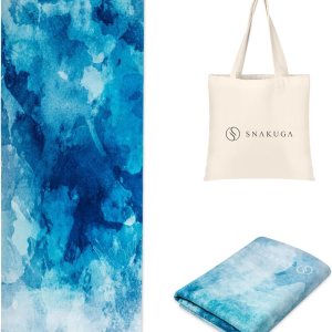 Travel Yoga Mat, Non Slip Exercise Suede Mat with Carry...