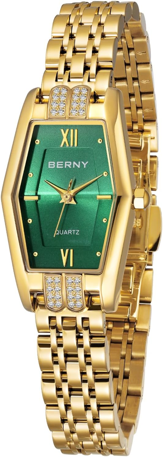 BERNY Gold Watches for Women Dainty Hexagon Ladies Quartz Wrist Watches Stainless Steel Band Fashion Analog Watch Luxury Bracelet BERNY Gold Watches for Women Dainty Hexagon Ladies Quartz Wrist Watches Stainless Steel Band Fashion Analog Watch Luxury Bracelet